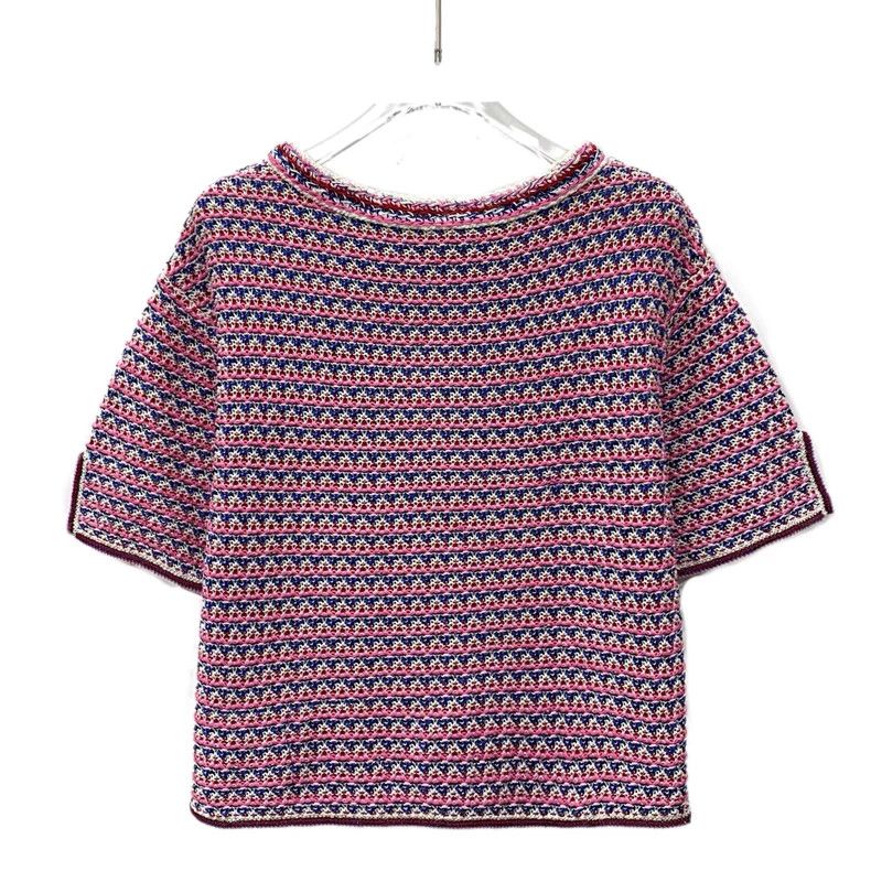Chanel Chanel Current Series Pink Crochet Cotton Round Neck Short Size XS / US 0-2 / IT 36-38 - 2 Thumbnail