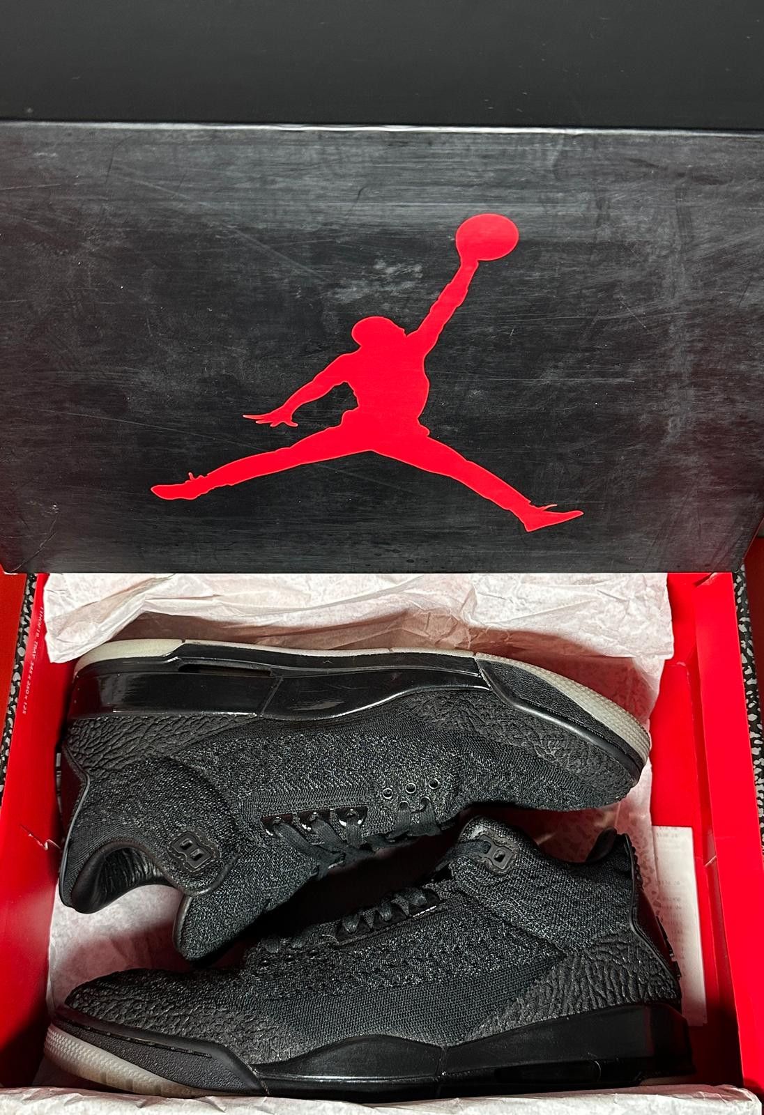 Jordan Brand × Nike Size 10.5 - Air Jordan 3 Retro Flyknit Black Size US 10.5 / EU 43-44 - 7 Thumbnail