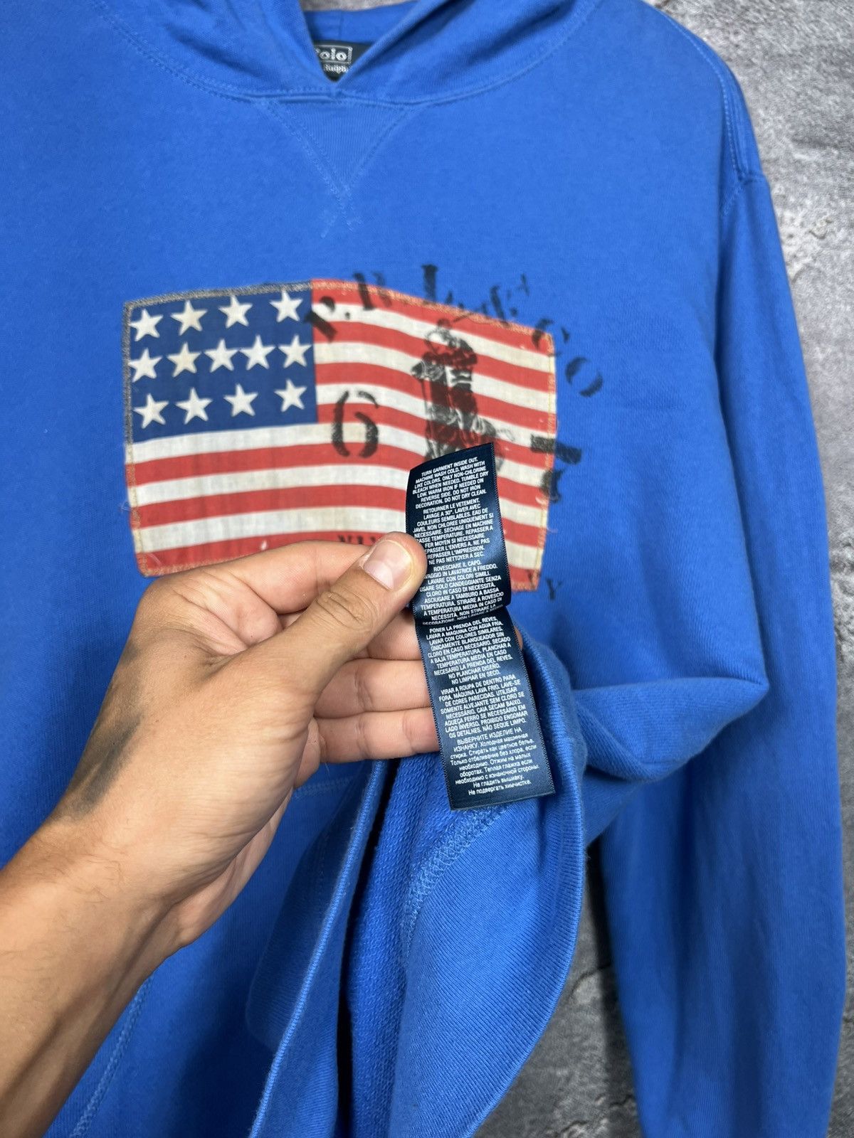 Polo Ralph Lauren Vintage Polo Ralph Lauren USA Flag New York Hoodie Size US M / EU 48-50 / 2 - 8 Thumbnail