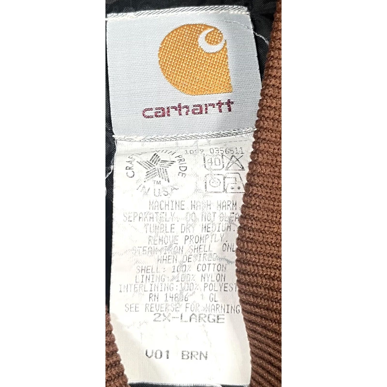 Carhartt VINTAGE Carhartt Vest Mens 2XL Brown Quilted Insulated Zip Lined Workwear USA Size US XXL / EU 58 / 5 - 3 Thumbnail