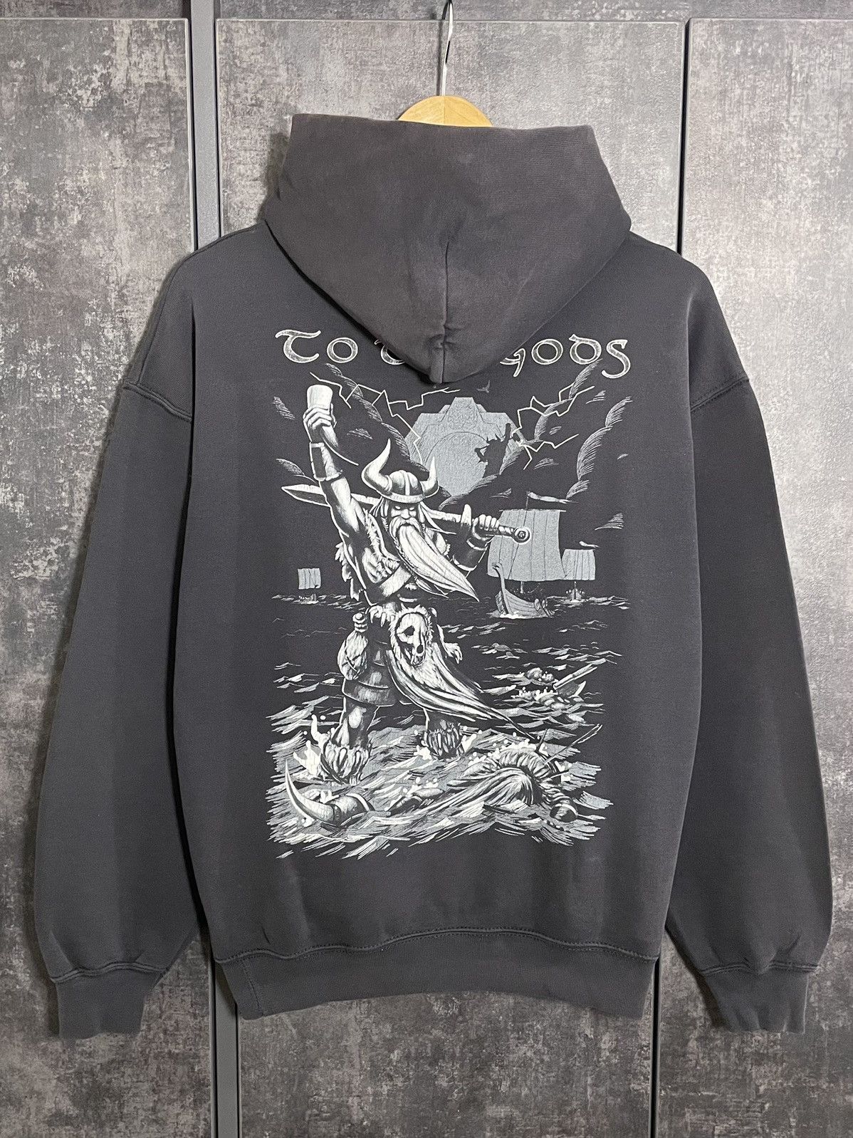 Vintage Sons Of Odin Manovar Faded Hoodie Deftones Oasis 3D
