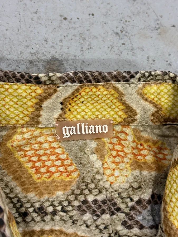 John Galliano SS2012 John Galliano Yellow Python Snake Print Silk Shirt Size US S / EU 44-46 / 1 - 10 Thumbnail