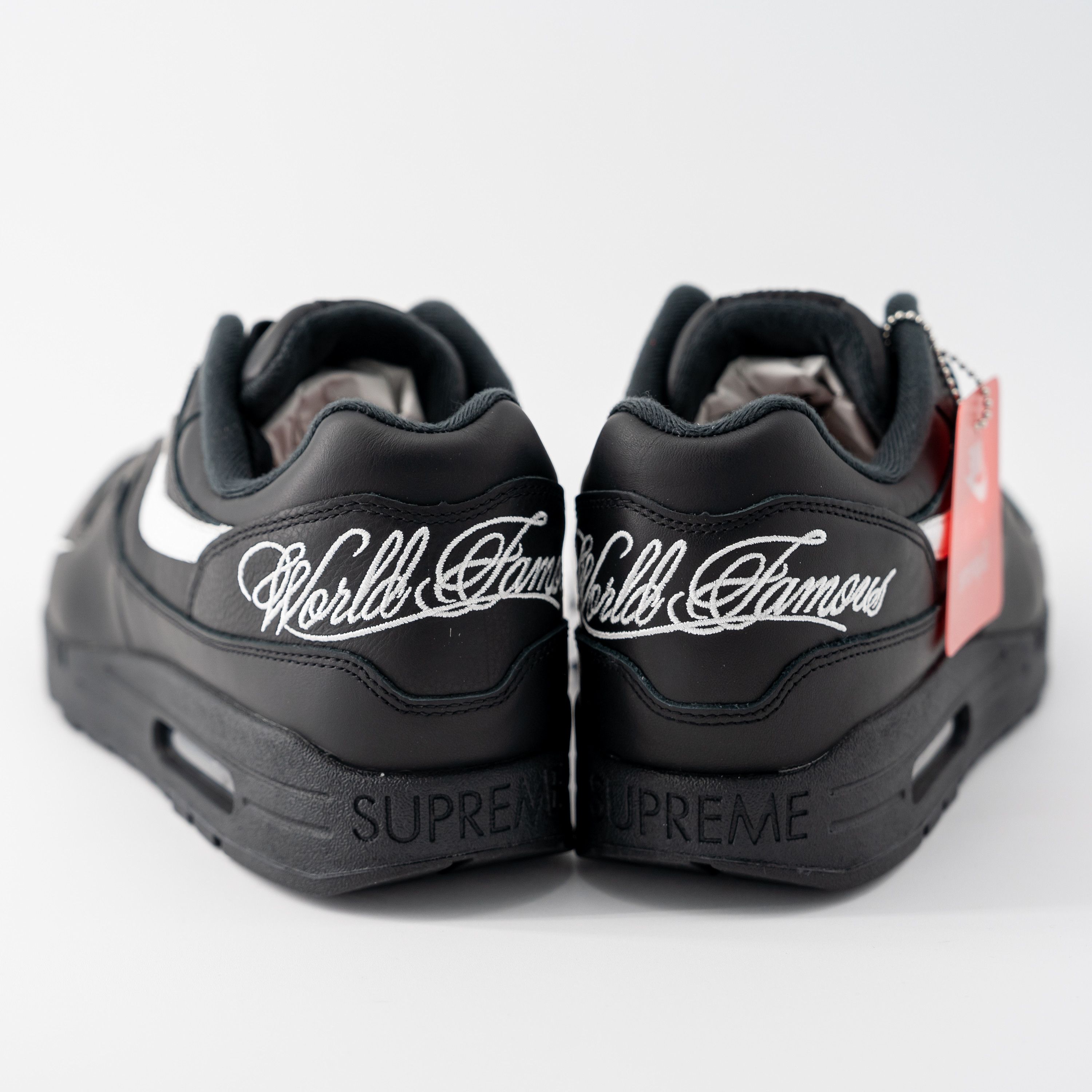 Nike 13 - Nike Supreme x Air Max 1 '87 SP Black White HF8813 001 Size US 13 / EU 46 - 4 Thumbnail