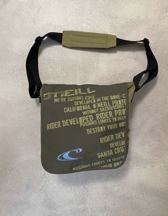 Oneill x Vintage Diesel Style Faded Y2K Vintage Distressed Sling Bag in Brown, Men's