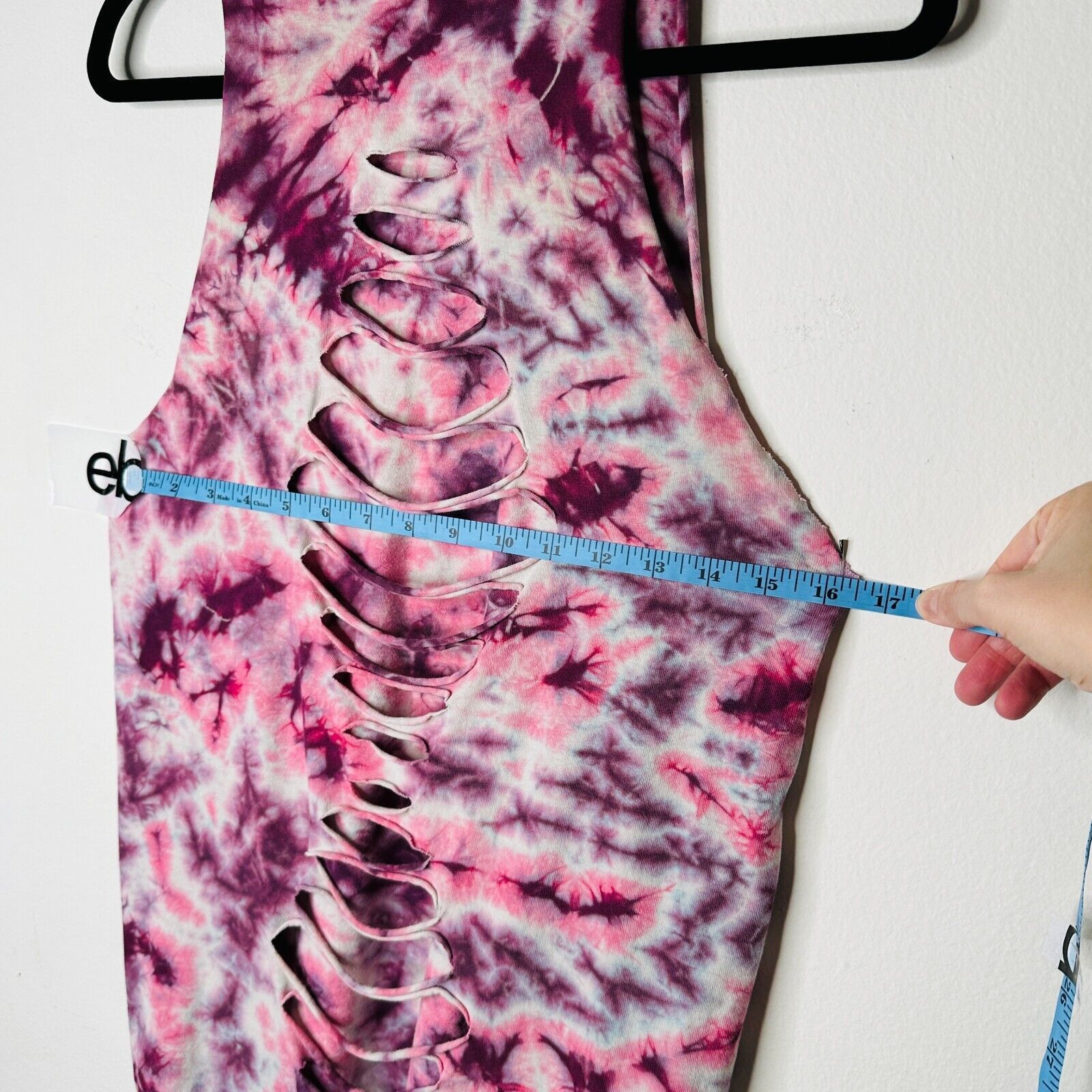 Hanes Sleeveless Cropped Cut Out Plum & Pink Cream Tie Dye Top S Size S / US 4 / IT 40 - 9 Thumbnail