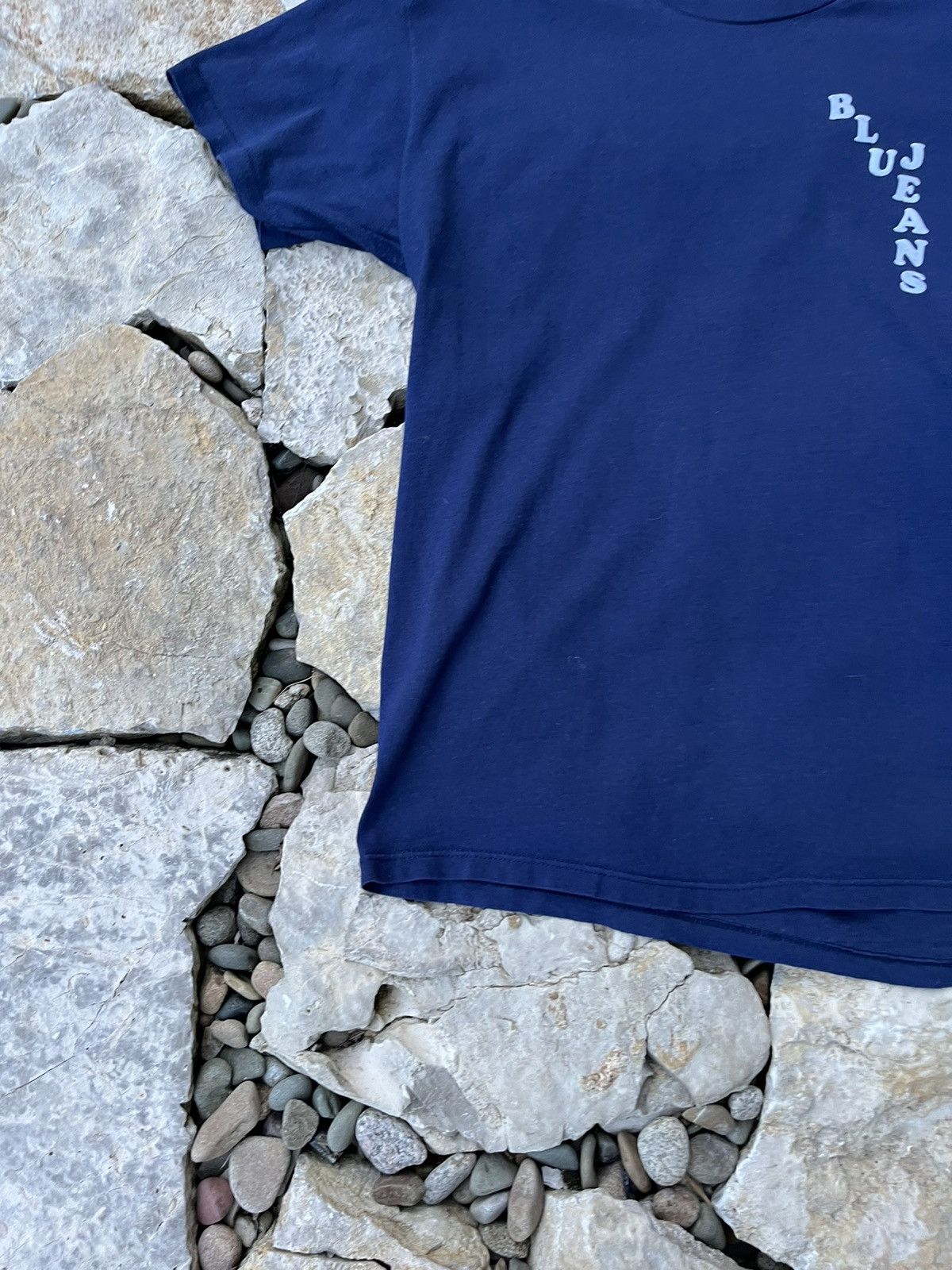 Hanes × Vintage Hanes 90s navy cotton basic tee t-shirt connected blue jeans Size US L / EU 52-54 / 3 - 6 Thumbnail