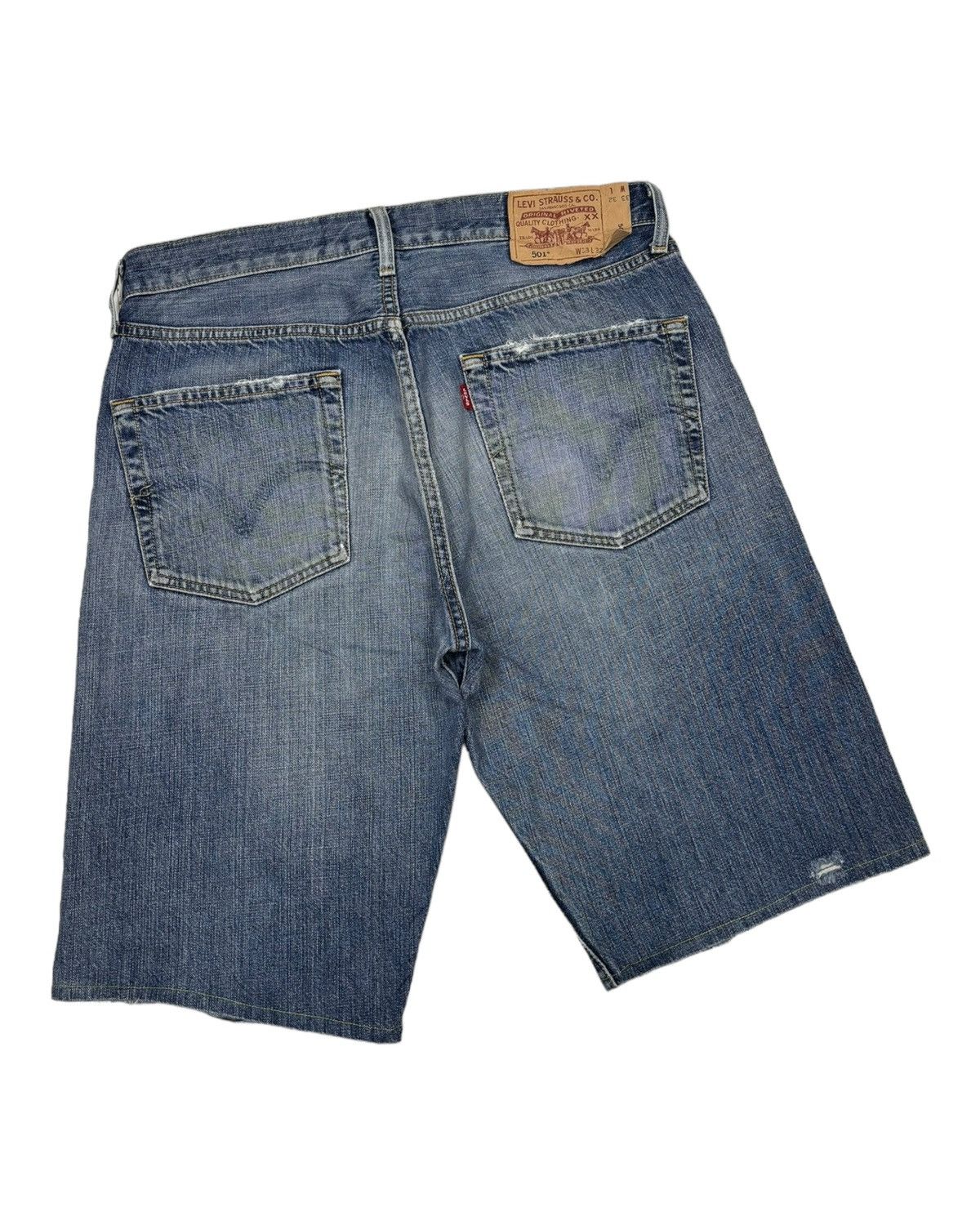 VINTAGE LEVIS 501 SHORT DISTRESSED DENIM JEANS