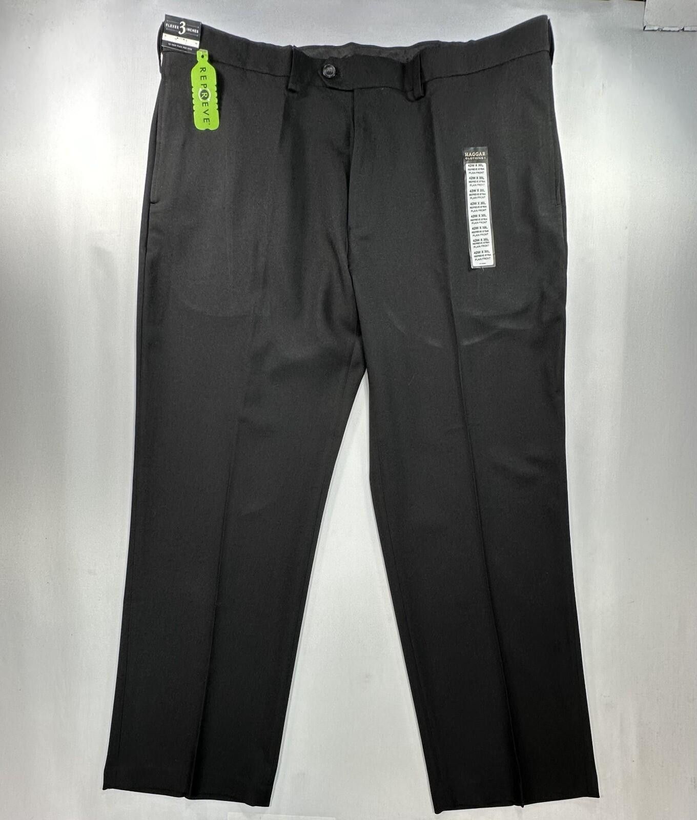 Haggar Haggar Classic Fit Flat No Iron Dress Pants Black Mens 42/30 Size US 42 / EU 58 - 1 Thumbnail