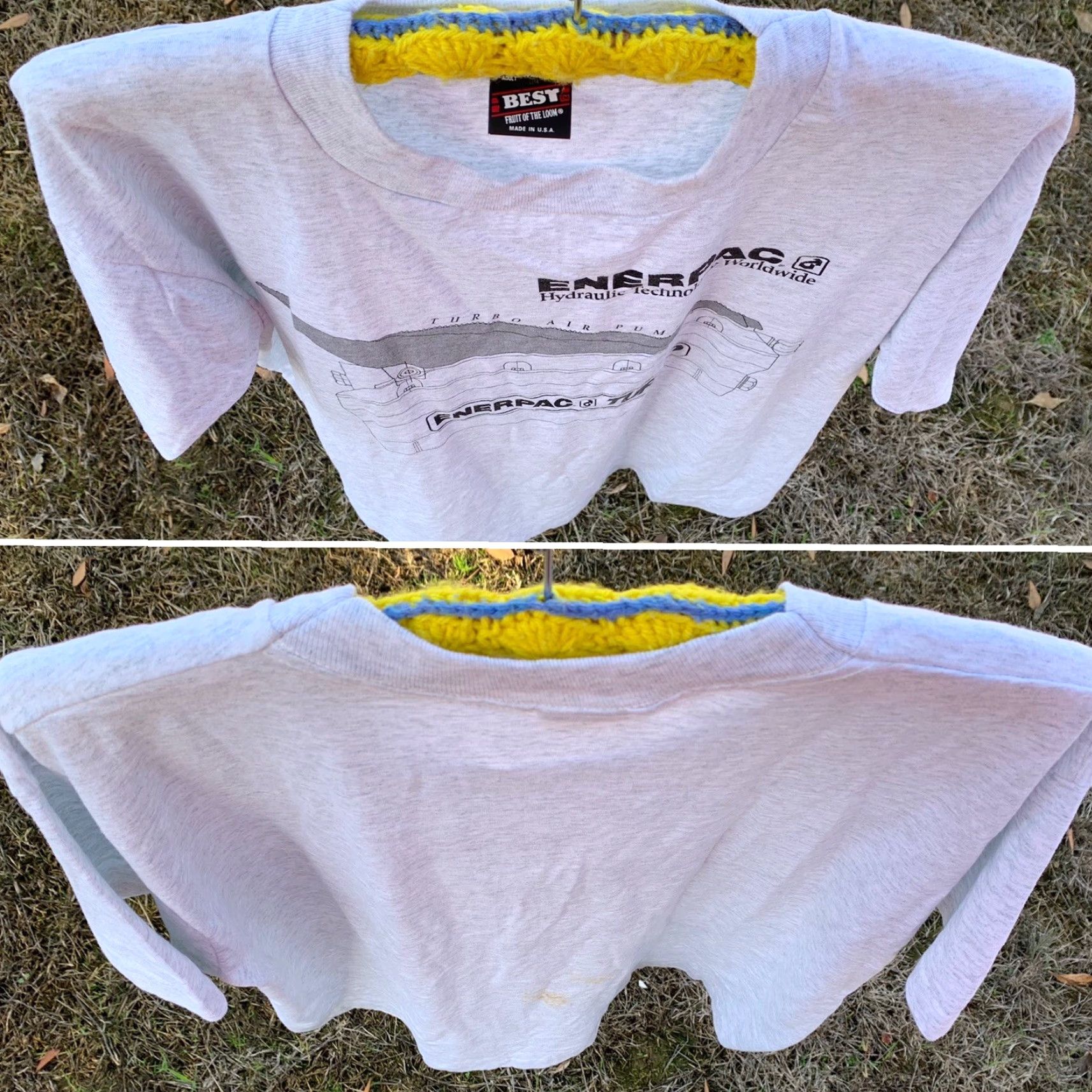 Fruit Of The Loom VINTAGE Enerpac Hydraulic Technology Worldwide Turbo Air Pump T Shirt L Unisex Gray 1990s Toy Graphic Tee Mens Womens Size US L / EU 52-54 / 3 - 3 Thumbnail