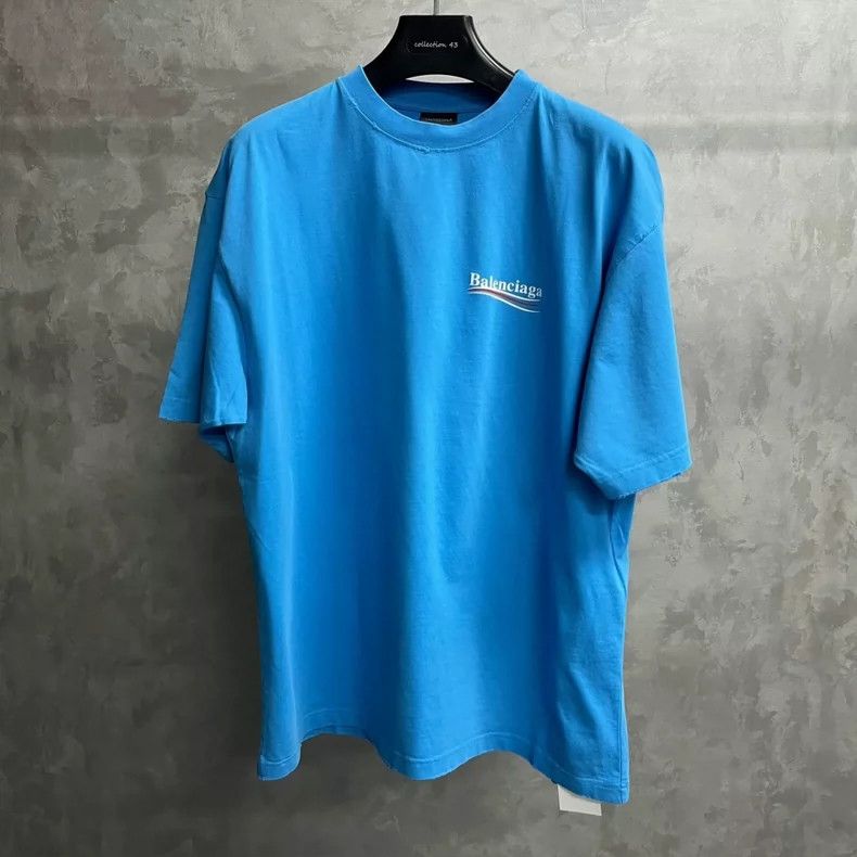 Balenciaga Balenciaga Blue logo monogram printed short-sleeved T-shir Size US M / EU 48-50 / 2 - 1 Thumbnail
