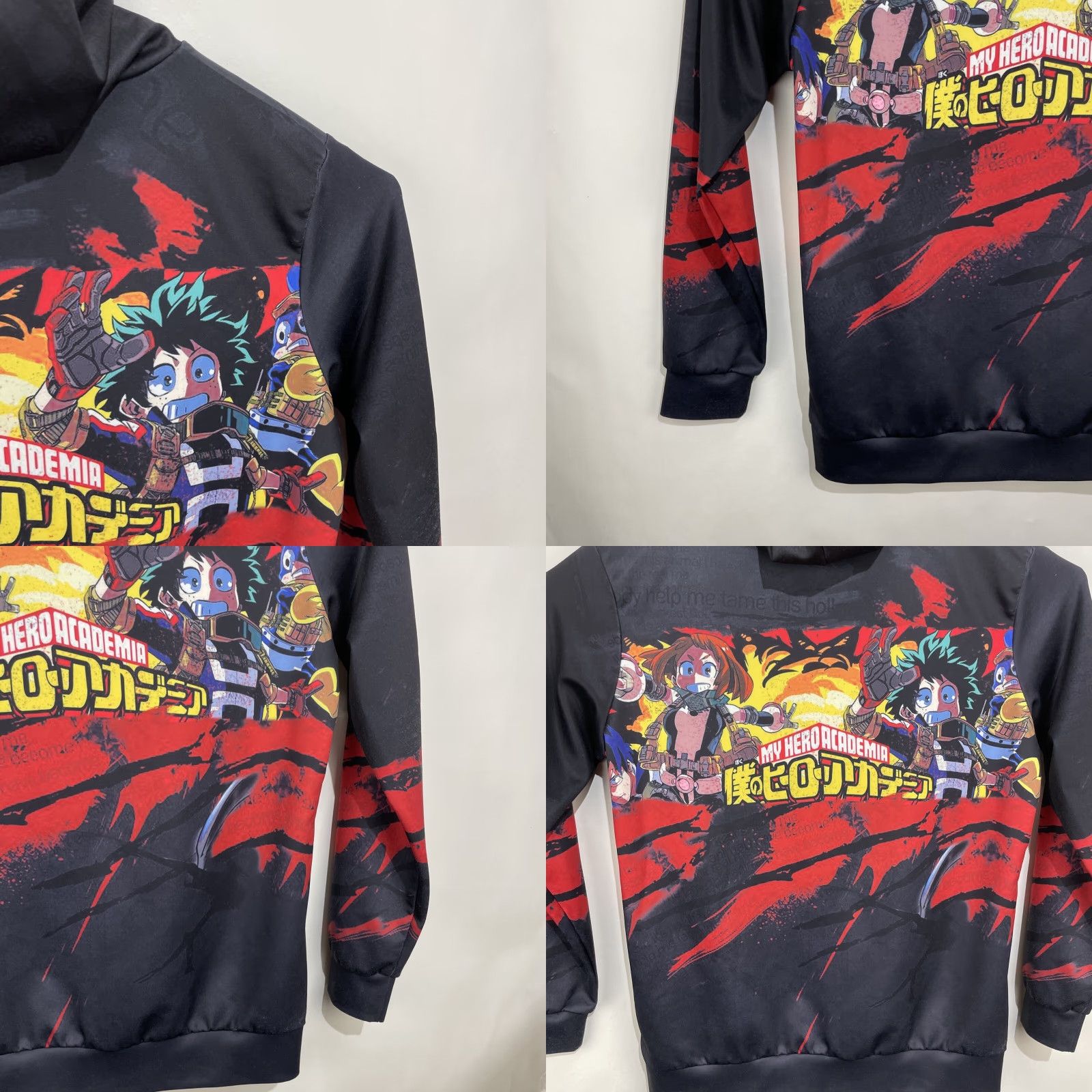 Vintage My Hero Academia Hoodie Shirt Mens Large Black Knit Stretch Pullover Graphic Print Hooded Logo Size US L / EU 52-54 / 3 - 10 Thumbnail