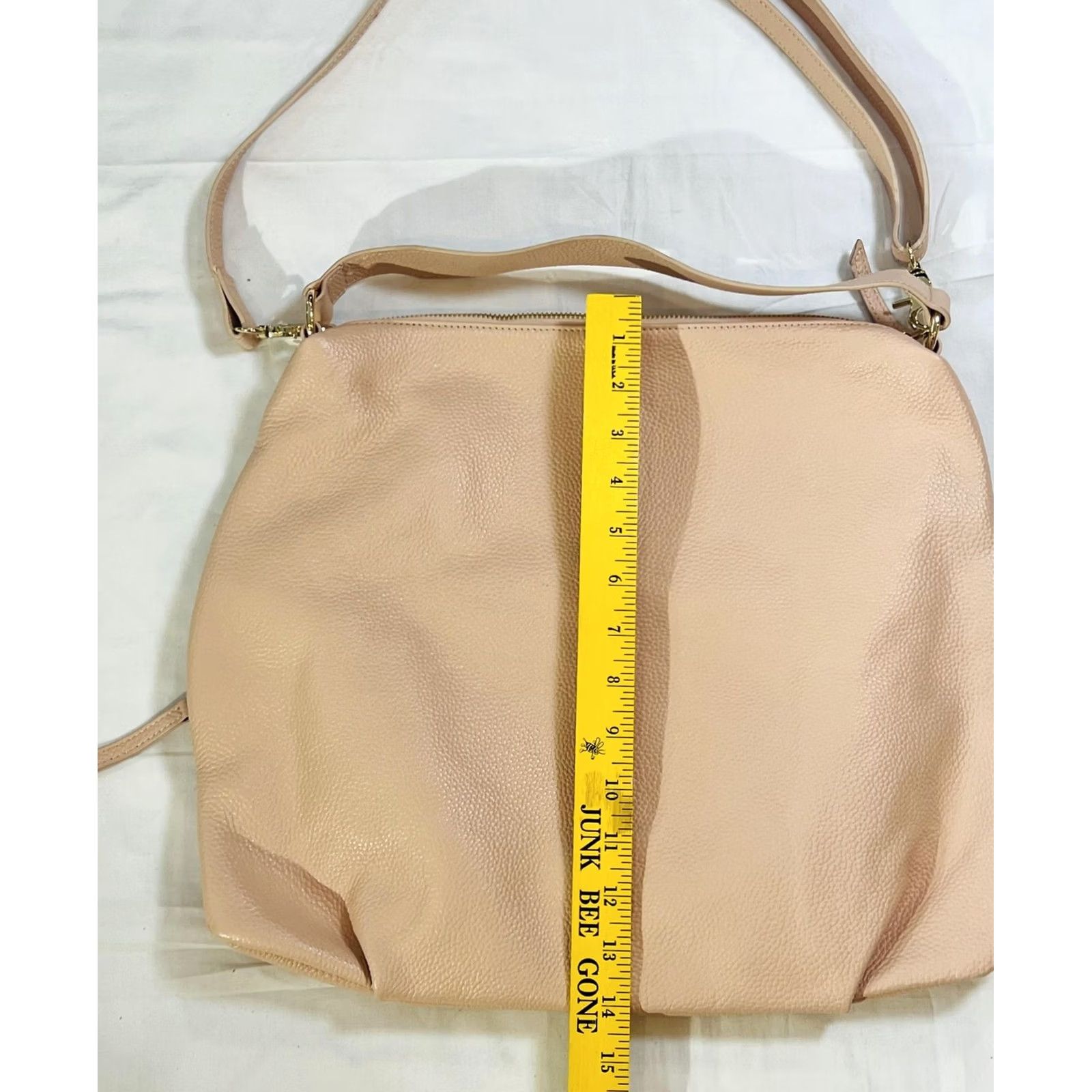 Vintage LAGGO Shoulder Bag Womens Large Beige Leather Tote Purse Studded Pocket Size ONE SIZE - 6 Thumbnail