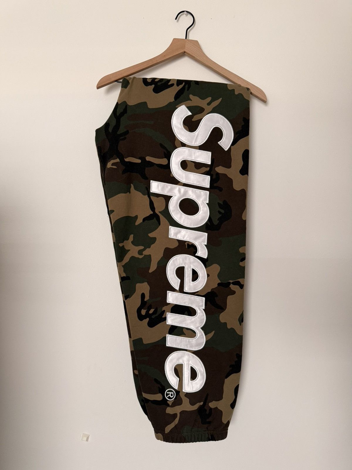 Supreme Supreme Satin Appliqué Sweatpant ‘Woodland Camo’ Size US 38 / EU 54 - 1 Thumbnail
