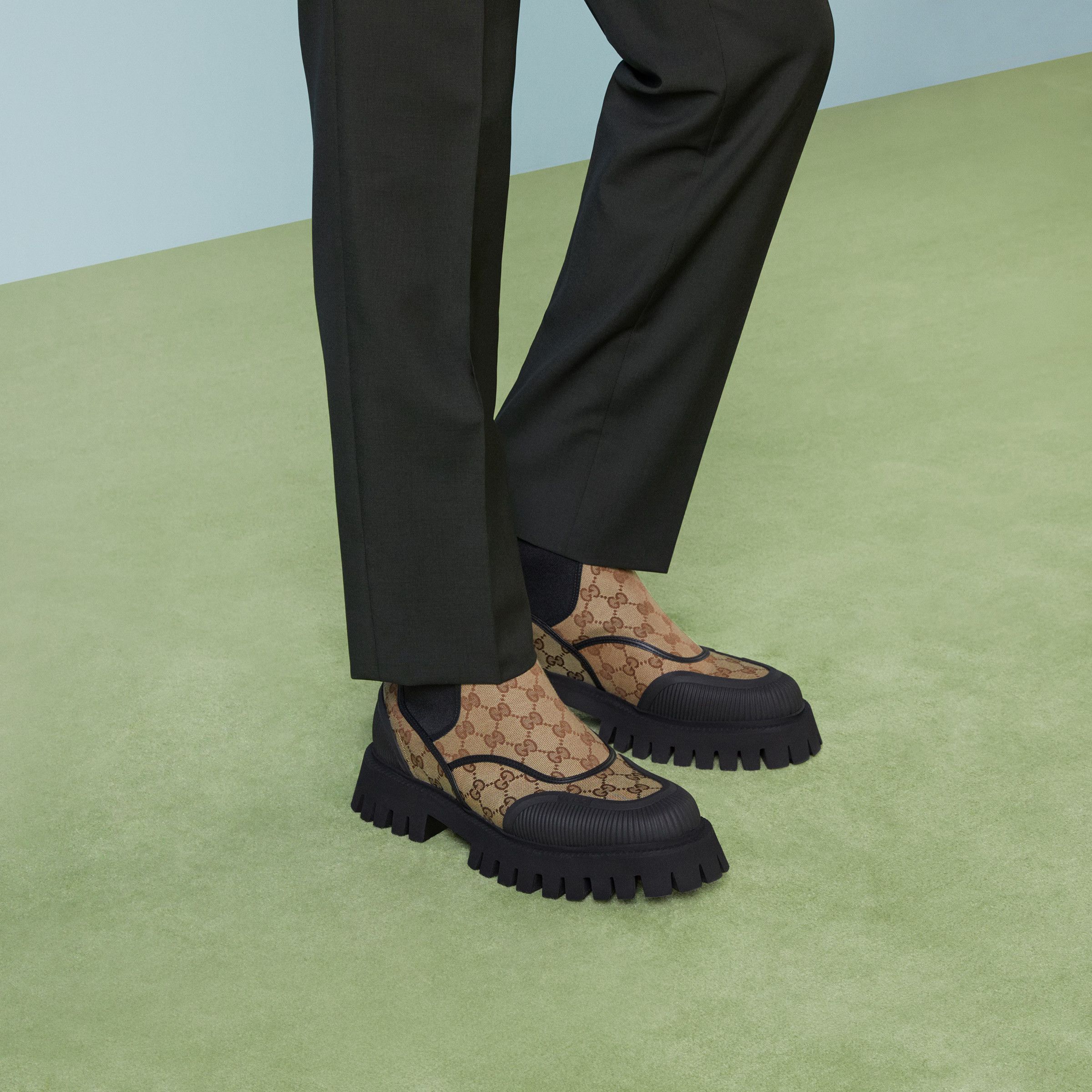 GUCCI BOOTS SHOES LEATHER GG LOGO MONOGRAM 739777 FABSQ 9751