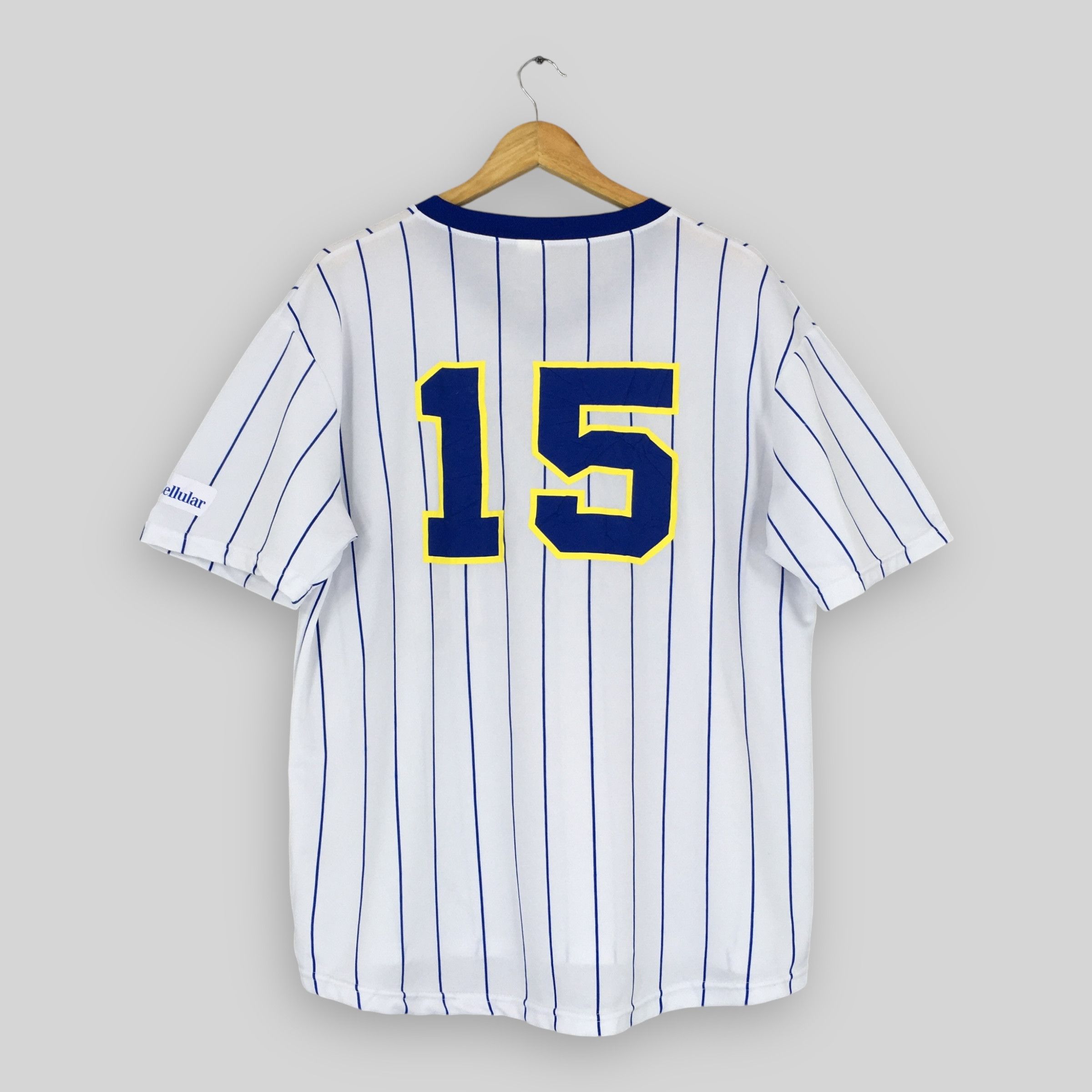 MLB × Majestic Vintage Milwaukee Brewers Baseball Striped Jersey Large Size US L / EU 52-54 / 3 - 6 Thumbnail