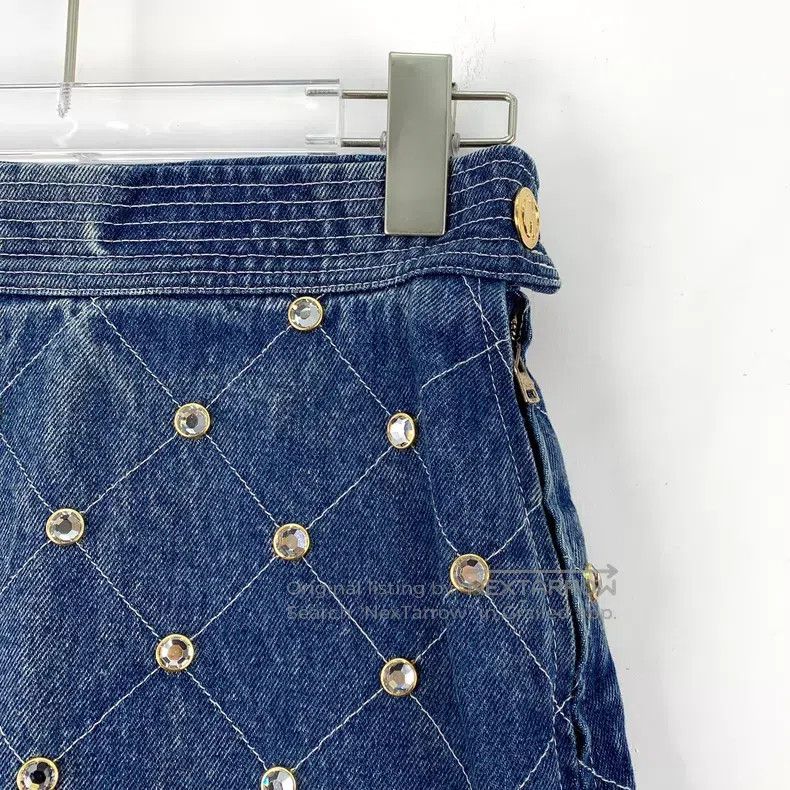 Gucci Gucci Blue washed old diamond cotton casual denim skirt Size 24" / US 00 / IT 34 - 3 Thumbnail