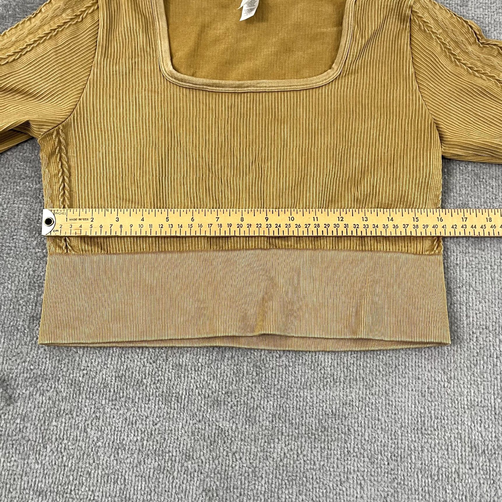 Vintage VINTAGE OFFLINE by AERIE Shirt Womens 2XL Cropped Ribbed Scoop Neck Top Slim Fit Brown Nylon Spandex Casual"} Size XXL / US 16-18 / IT 52-54 - 6 Thumbnail