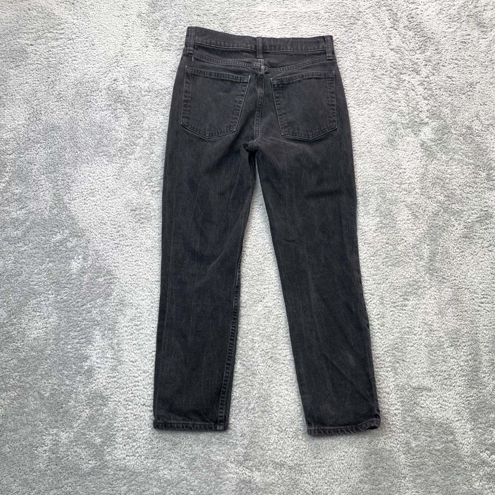Gap Gap Jeans Womens 25 Black Cheeky Straight Leg High Rise Denim Cotton Stretch Jeans 1969 City Preppy 5-Pocket Regular Womens Size 42" / US 20 - 2 Thumbnail