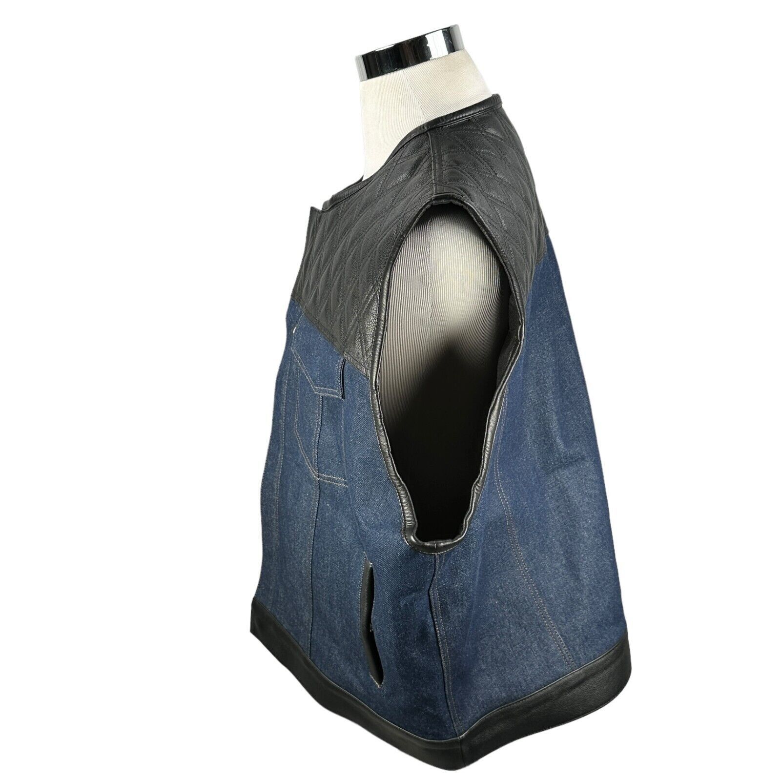 The Unbranded Brand Espinoza's In Stock 501 Vest Men's 3X Biker Blue Black New Size US XXL / EU 58 / 5 - 3 Thumbnail