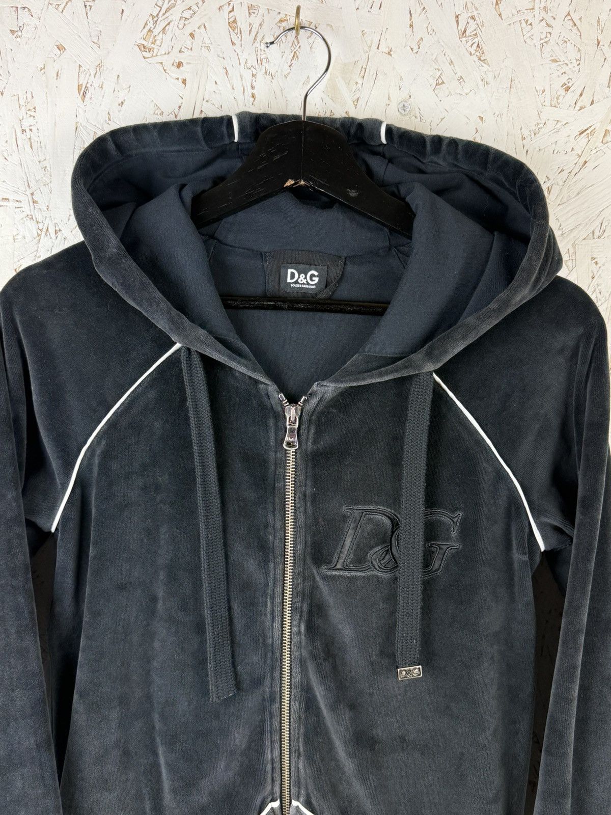 Dolce & Gabbana Dolce & Gabbana Velour Zip Up Hoodie Black Size 40 Size S / US 4 / IT 40 - 2 Thumbnail