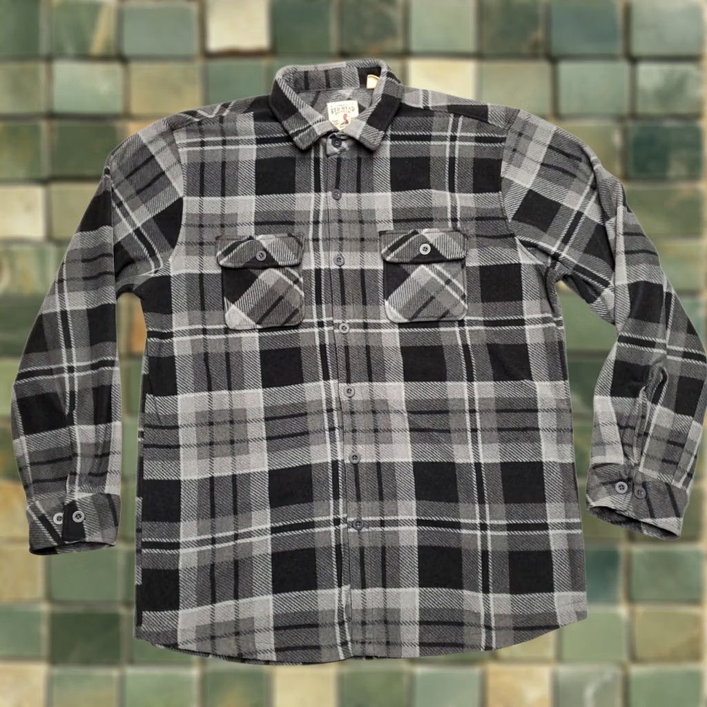 Vintage RedHead Shirt Mens Large Gray Tartan Plaid Fleece Long Sleeve Outdoors Polyester Button-Up Casual Womens? Mens Size US L / EU 52-54 / 3 - 1 Thumbnail