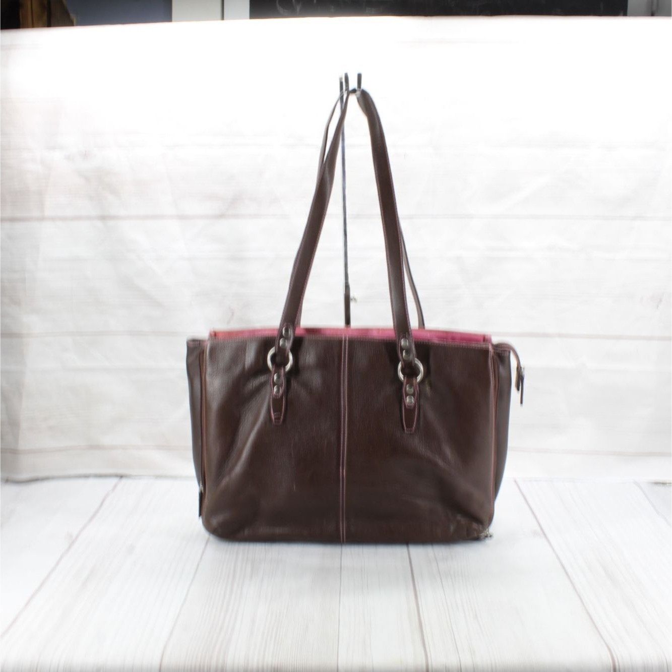 Leather Buxton Leather Zipper Laptop Briefcase Shoulder Tote Bag Size ONE SIZE - 2 Thumbnail