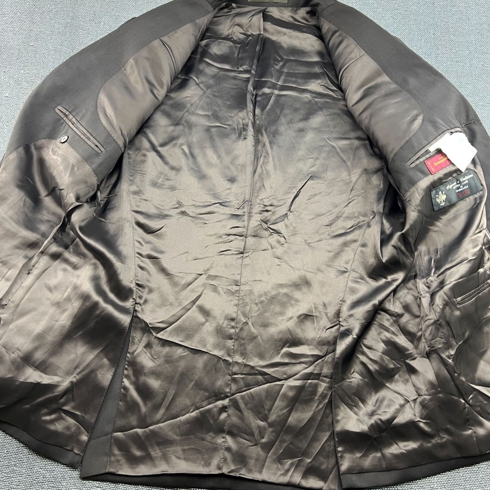 Ermenegildo Zegna Ermenegildo Zegna Blazer Jacket Mens Wool Brown Satin Size 52 Size 52R - 6 Thumbnail