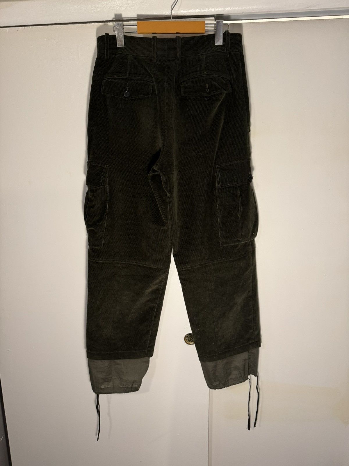 JW Anderson J. W. Anderson Double Hem Cargo Trousers Velvet Green Khaki Size US 31 - 4 Thumbnail