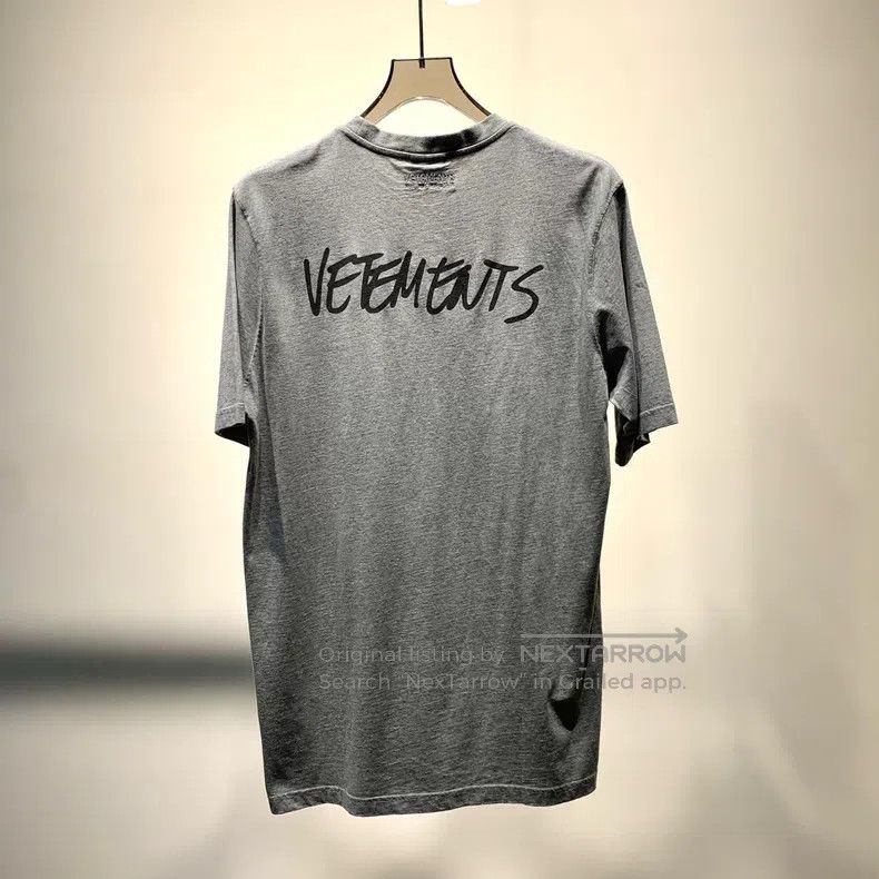 Vetements Vetements Logo Embroidered Print Grey Short Sleeve T-Shirt Size US M / EU 48-50 / 2 - 2 Thumbnail