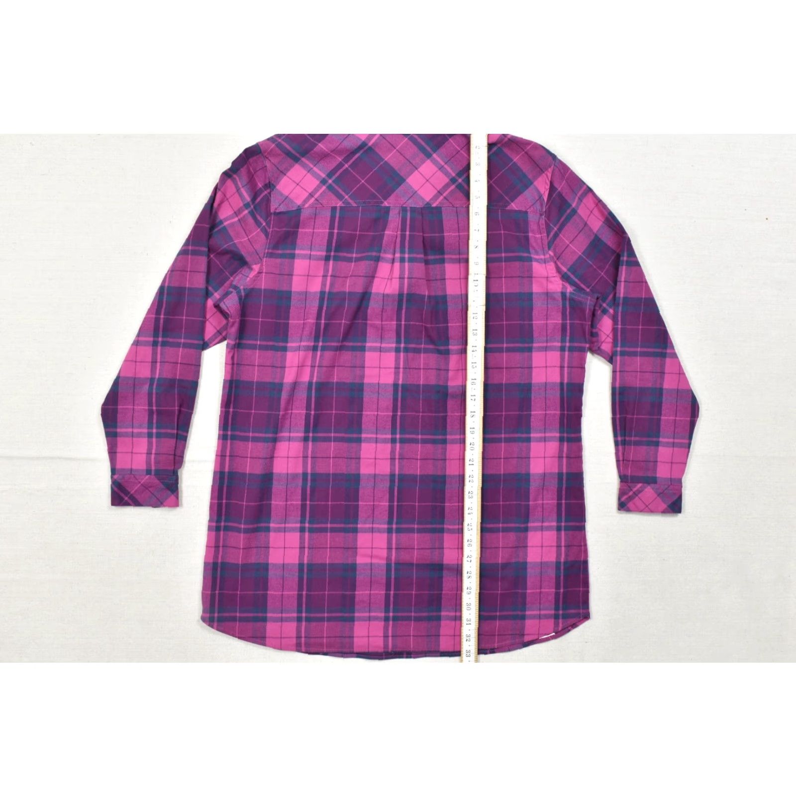 Vintage Cabela's Women's Shirt 2XL Purple Plaid Flannel Henley Tunic Button-Up Pockets Size XXL / US 16-18 / IT 52-54 - 6 Thumbnail