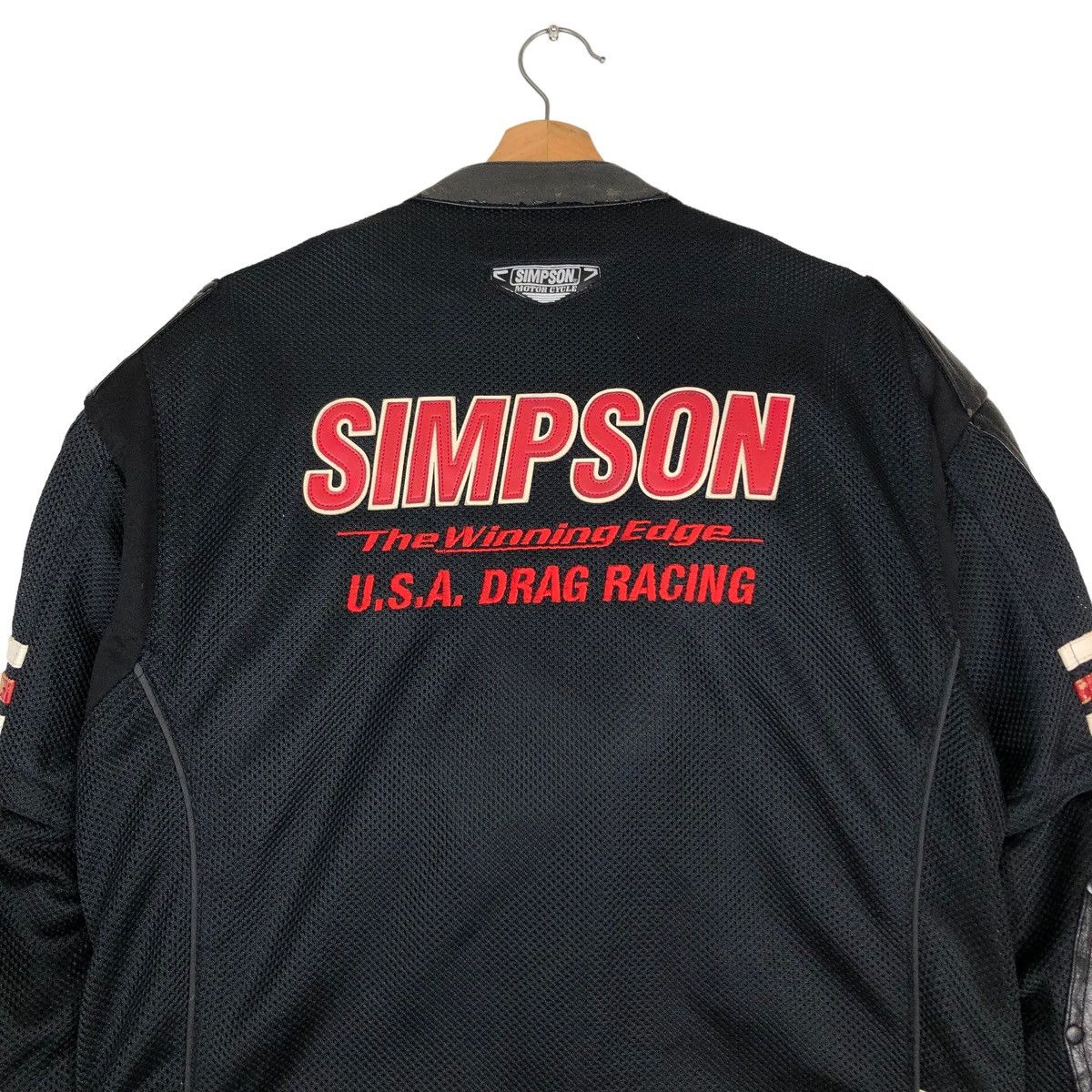 Japanese Brand 🔥VINTAGE RACING BIKER JACKET SIMPSON BIG LOGO SPELL OUT Size US L / EU 52-54 / 3 - 9 Thumbnail