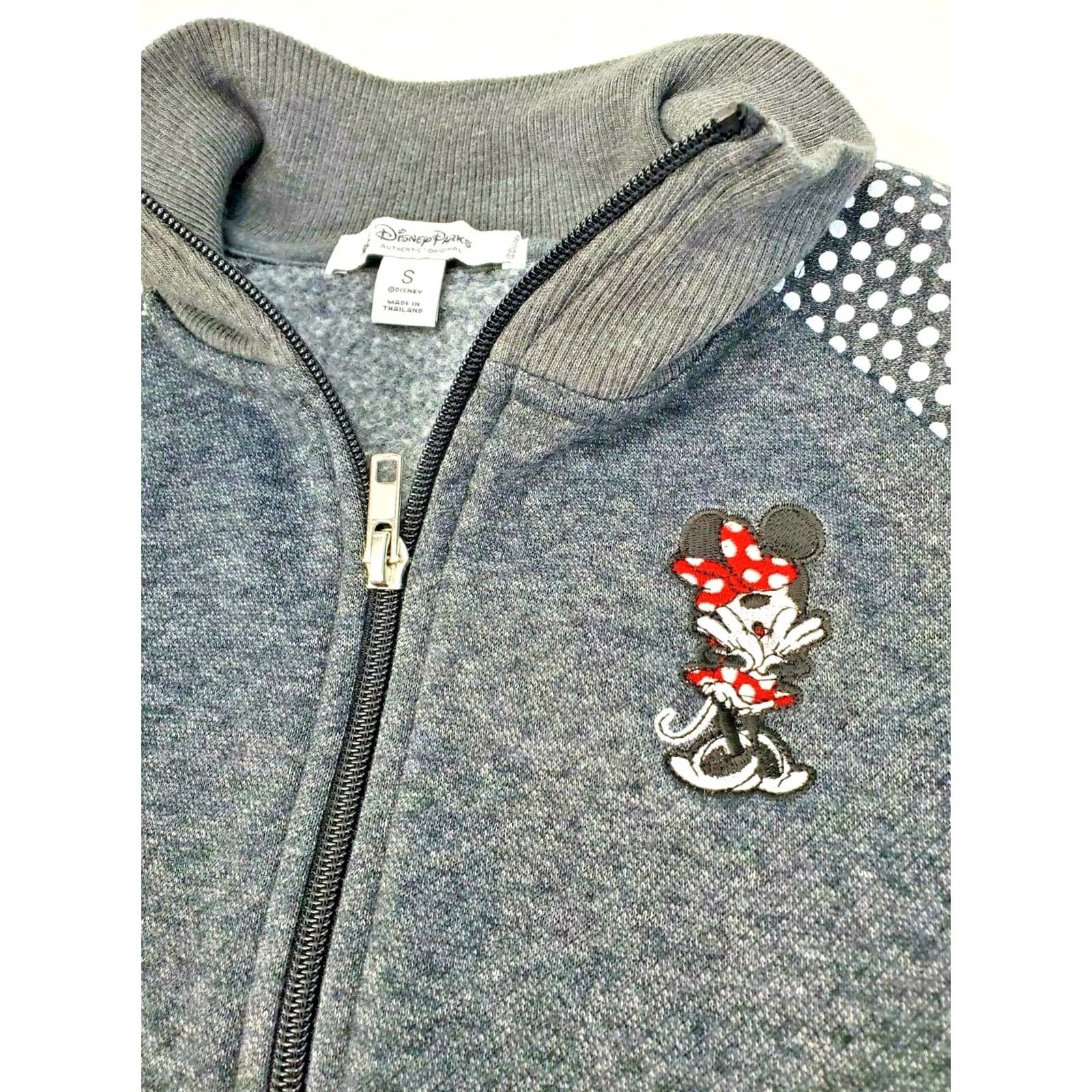 Disney Disney Parks Minnie Mouse Zip Hoodie Sweater Women Small Polka Dot Gray - Black - White - Red Size S / US 4 / IT 40 - 2 Thumbnail