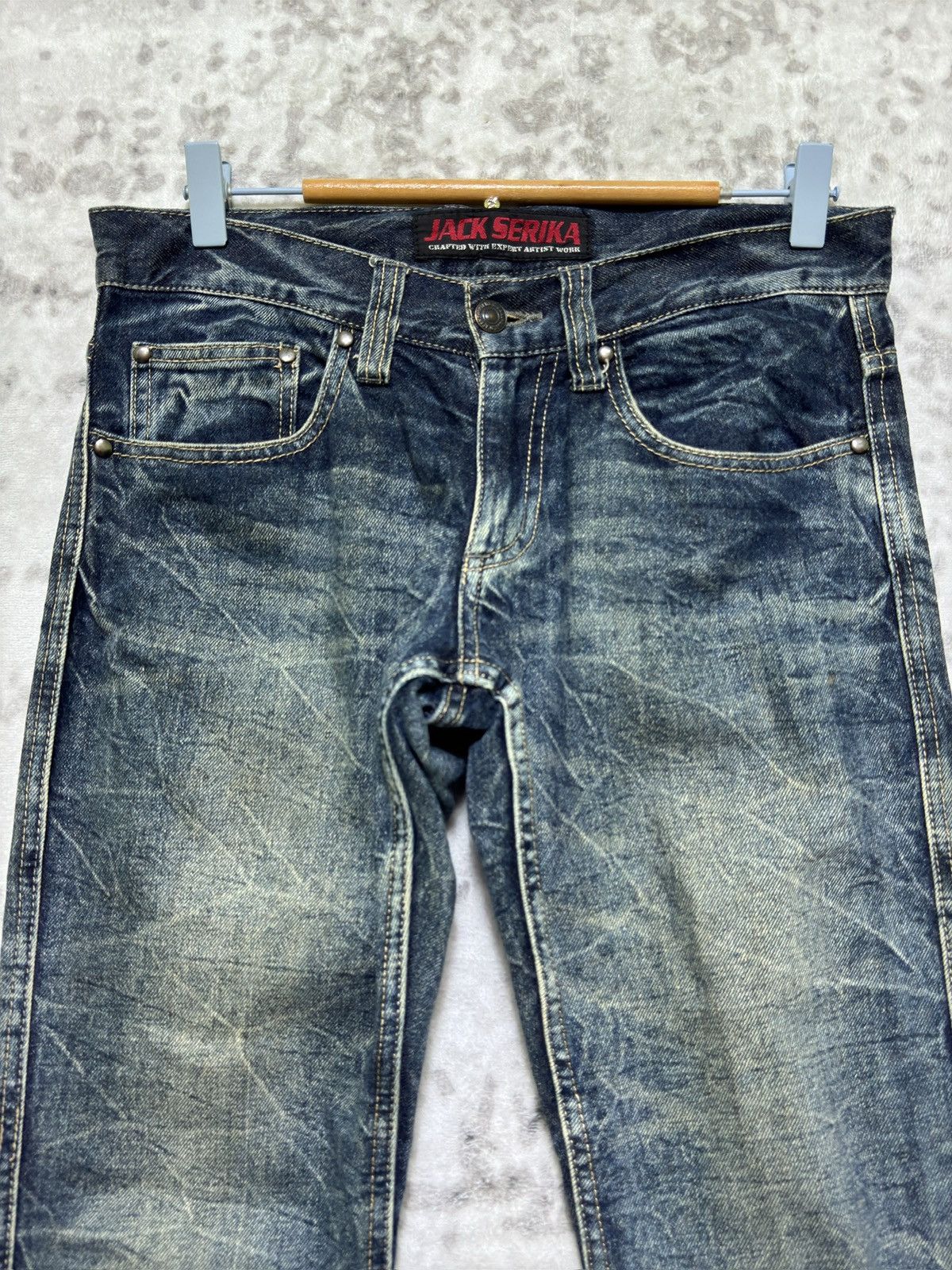 Hysteric Glamour Rare Flare Jack Serika Low Rise Denim Angel Wing Back Print Size US 30 / EU 46 - 3 Thumbnail