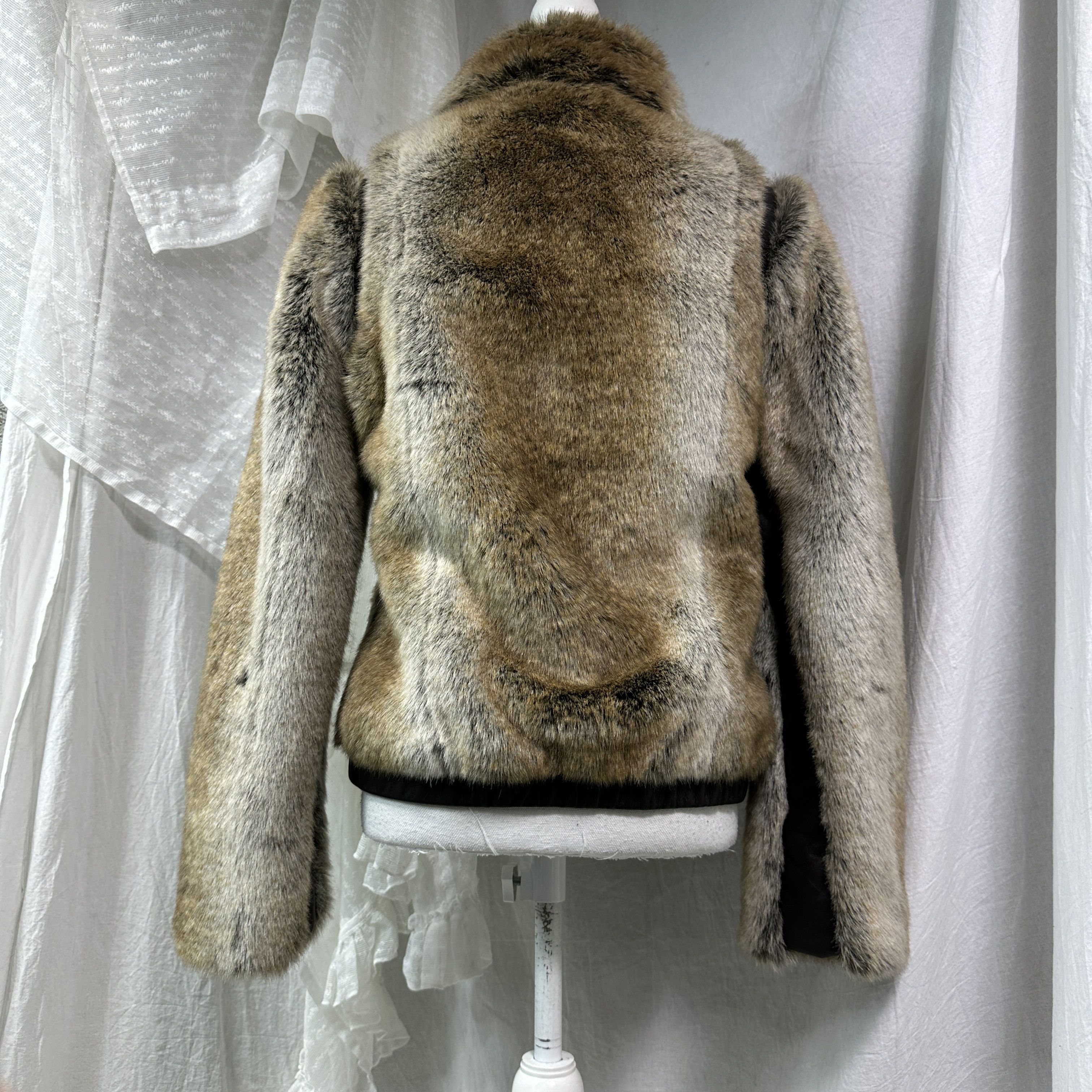 Vintage Vintage Leather Faux Fur Fitted Big Collar Jacket Y2K Size M / US 6-8 / IT 42-44 - 8 Thumbnail