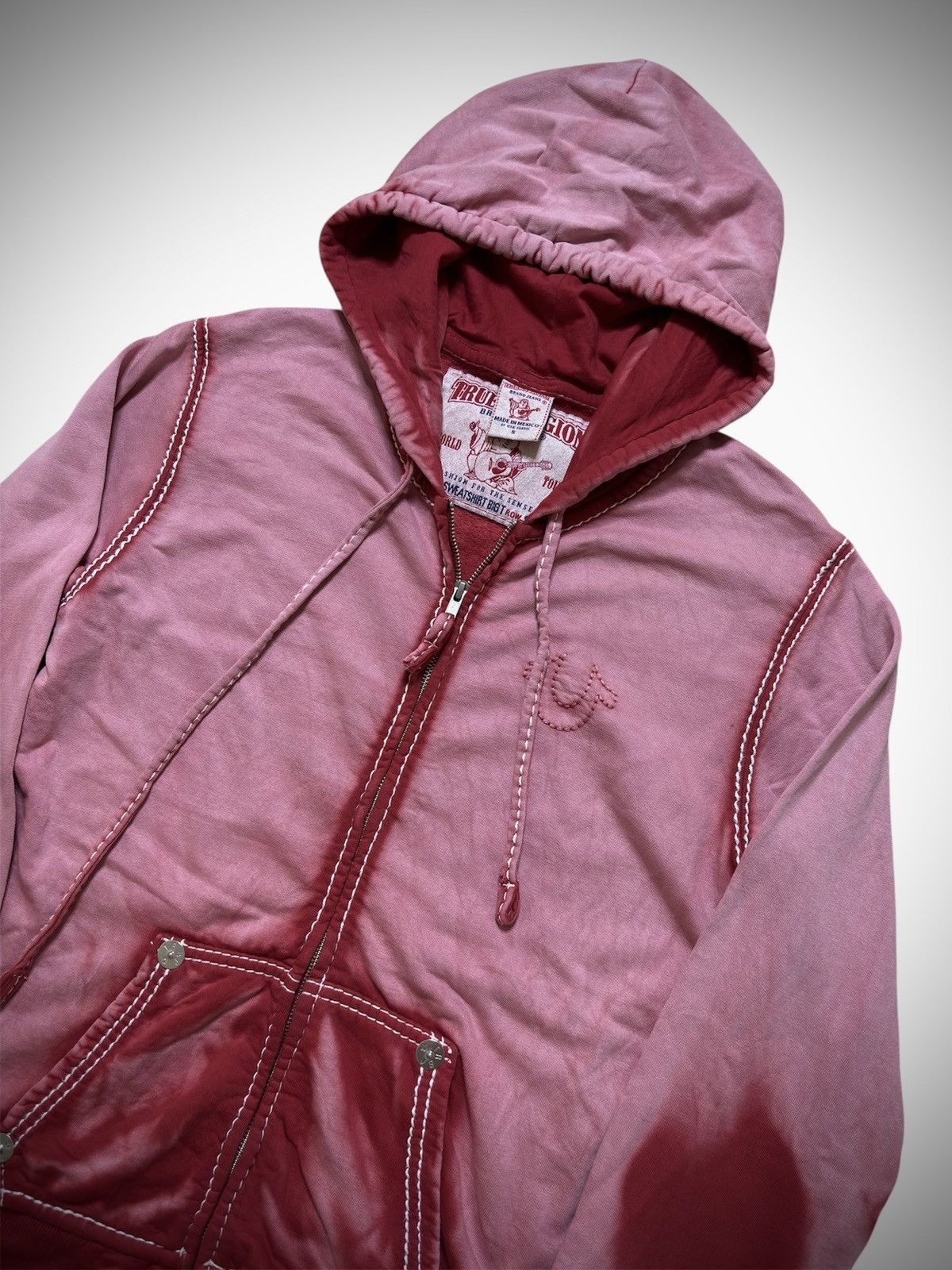 True Religion 2000’s True Religion - Big T Washed Zip Up Hoodie Size US S / EU 44-46 / 1 - 2 Thumbnail