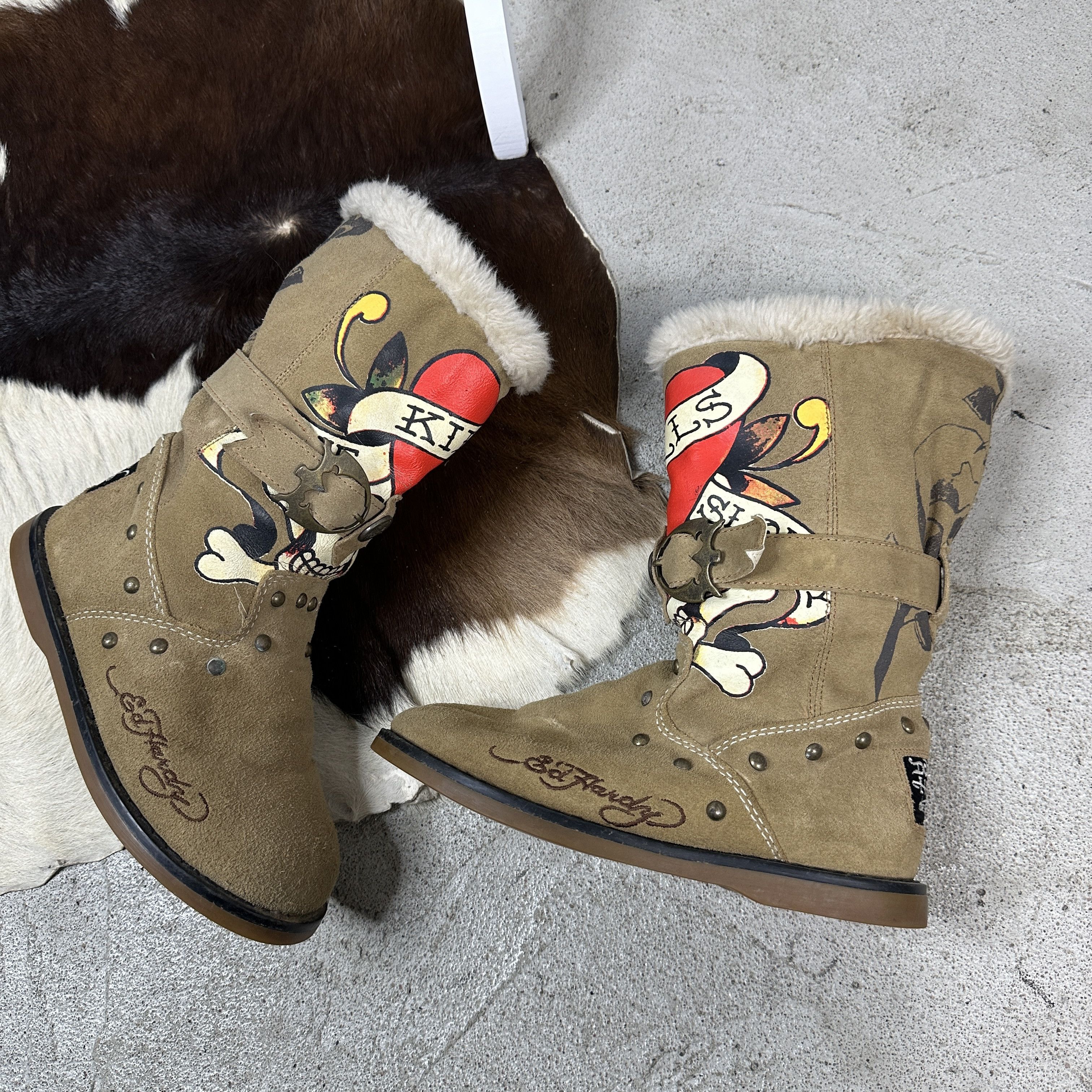 Ed Hardy × Vintage Vintage Ed Hardy Drip Y2K Boots Size US 6 / IT 36 - 5 Thumbnail