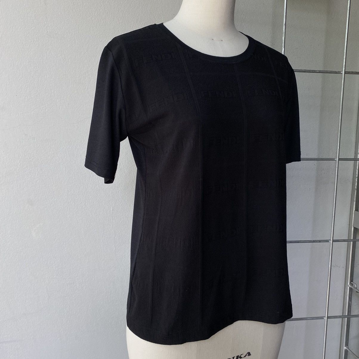 Fendi FENDI Black Logo-Embossed Fendi Tee Size M / US 6-8 / IT 42-44 - 10 Thumbnail