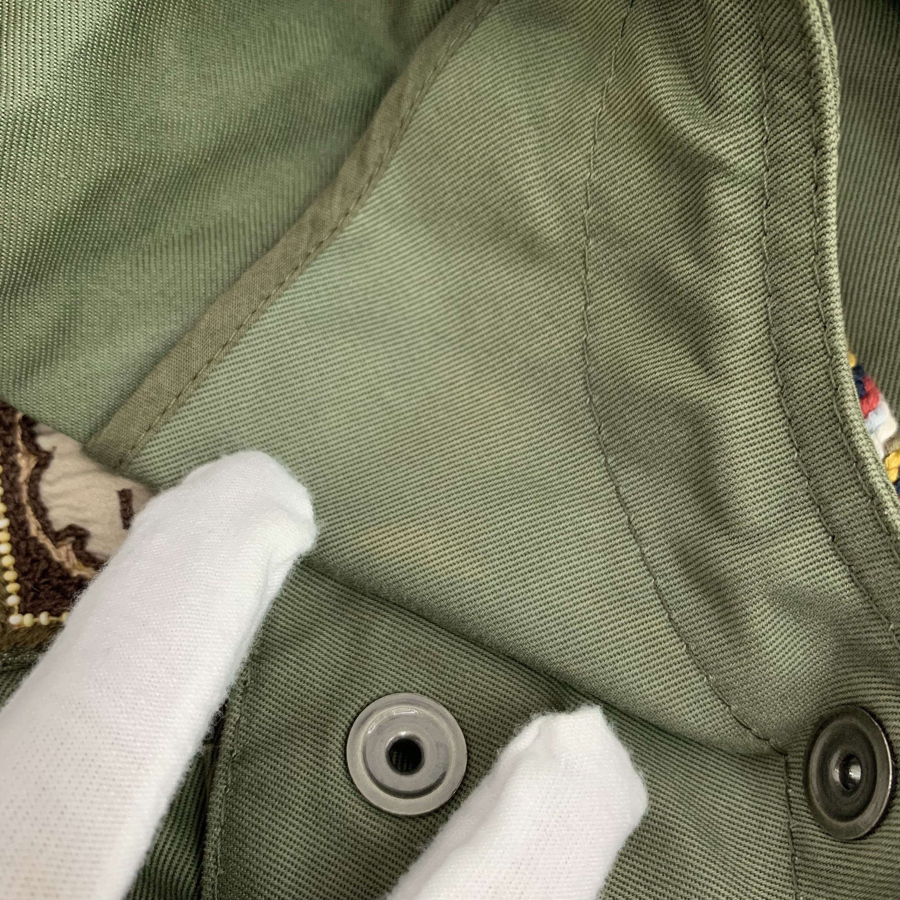 Valentino Embroidered Hoodie Jacket Military Green (S)