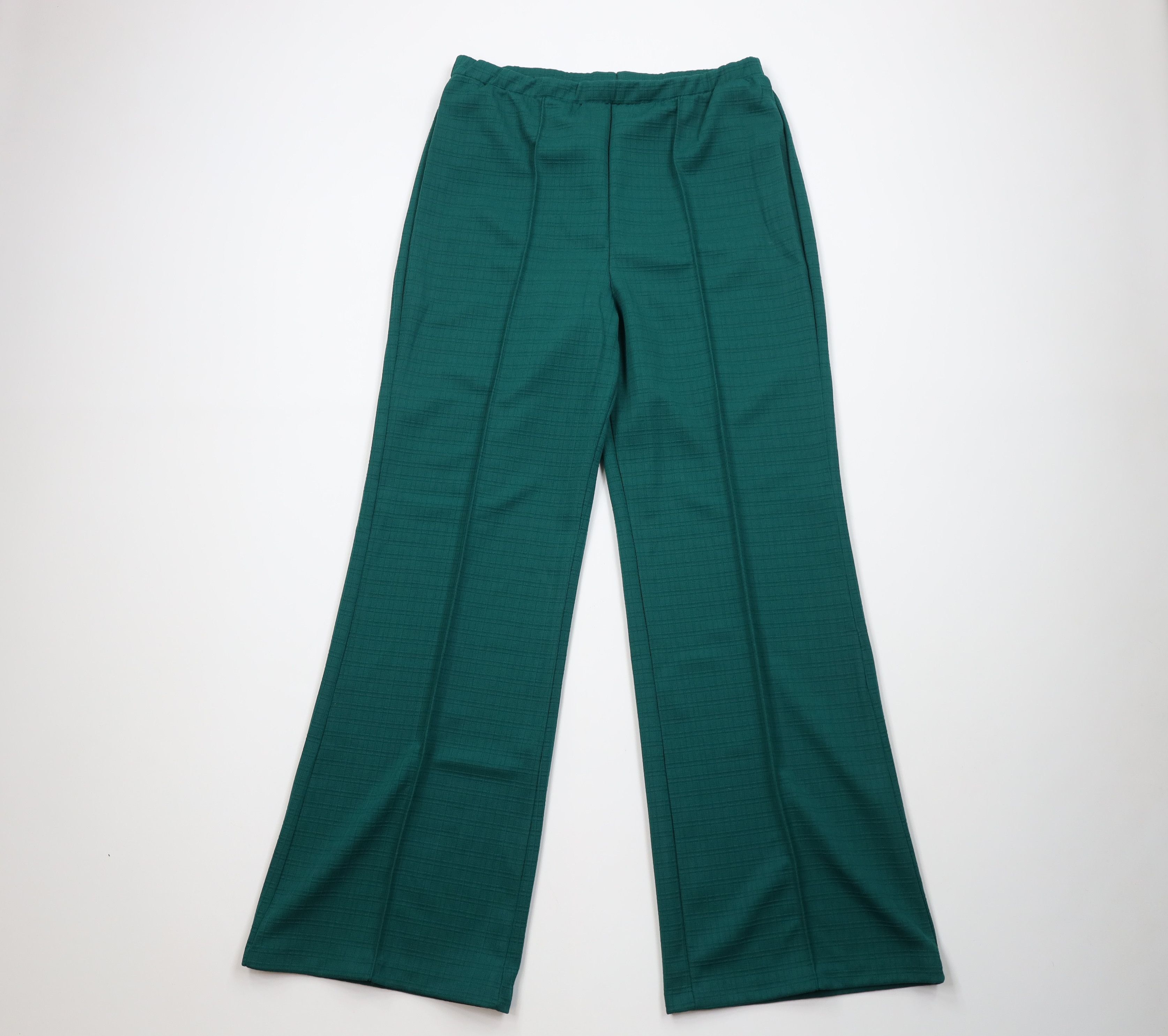 Vintage Vintage 70s Streetwear Knit Bell Bottoms Pants Green USA Size 38" / US 16 / IT 52 - 1 Thumbnail