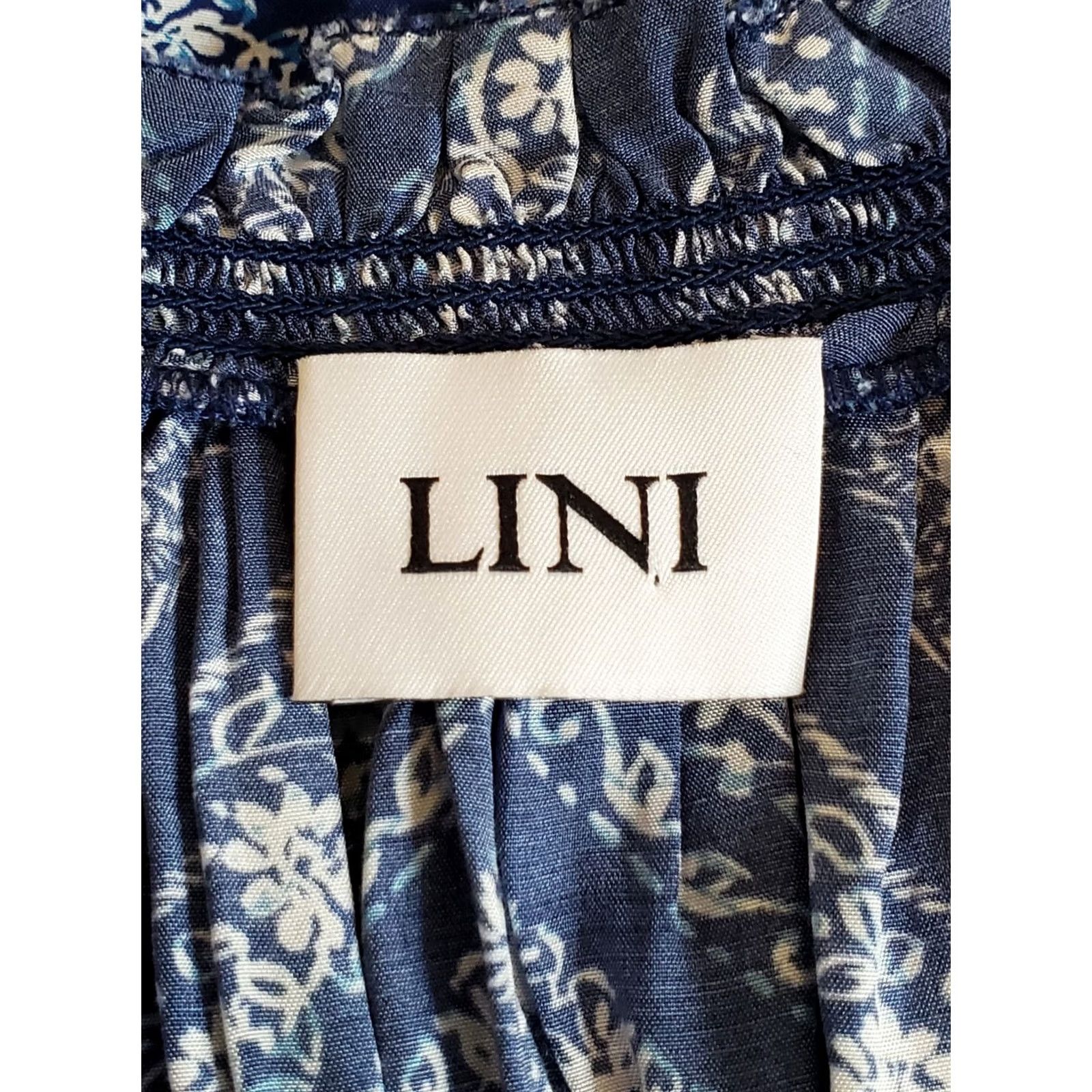 Vintage Lini Dress Womens S Blue Stacey Printed Flutter Sleeve Mini Tiered Fit Flare Women Size S / US 4 / IT 40 - 5 Thumbnail