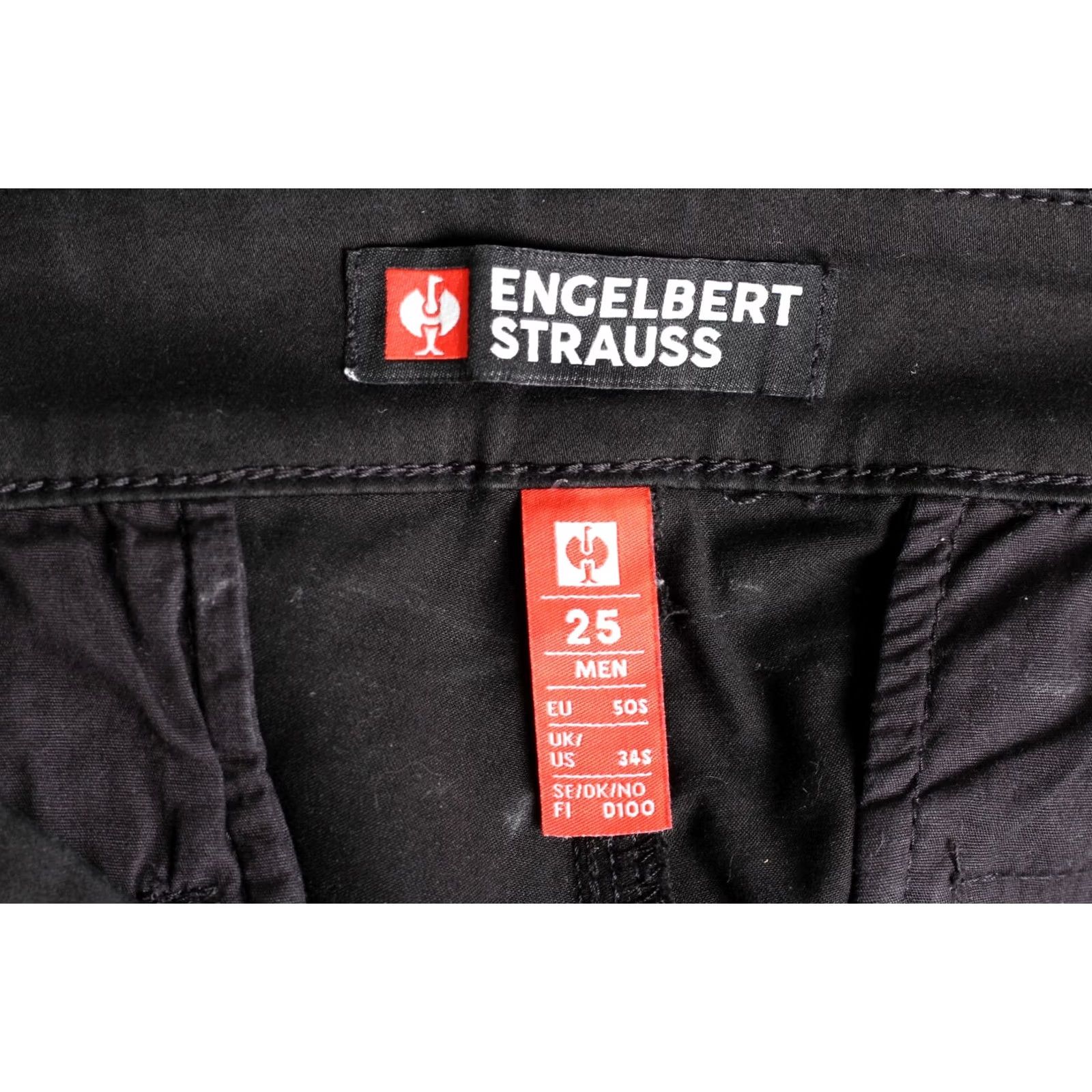 Vintage VINTAGE ENGELBERT STRAUSS Chino Stretch Pants Trousers Men 34 W34 L30 Black DZ7202 Size US 34 / EU 50 - 4 Thumbnail