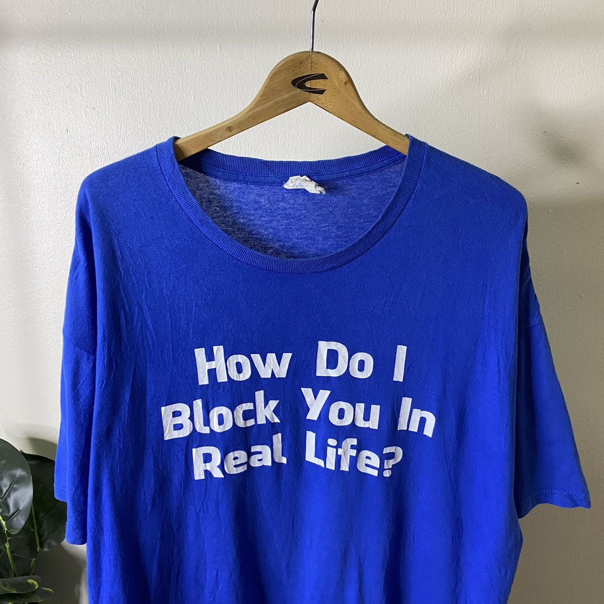 Vintage Vintage Y2K How Do I Block You In Real Life Funny Humor Tee Size US XL / EU 56 / 4 - 2 Thumbnail
