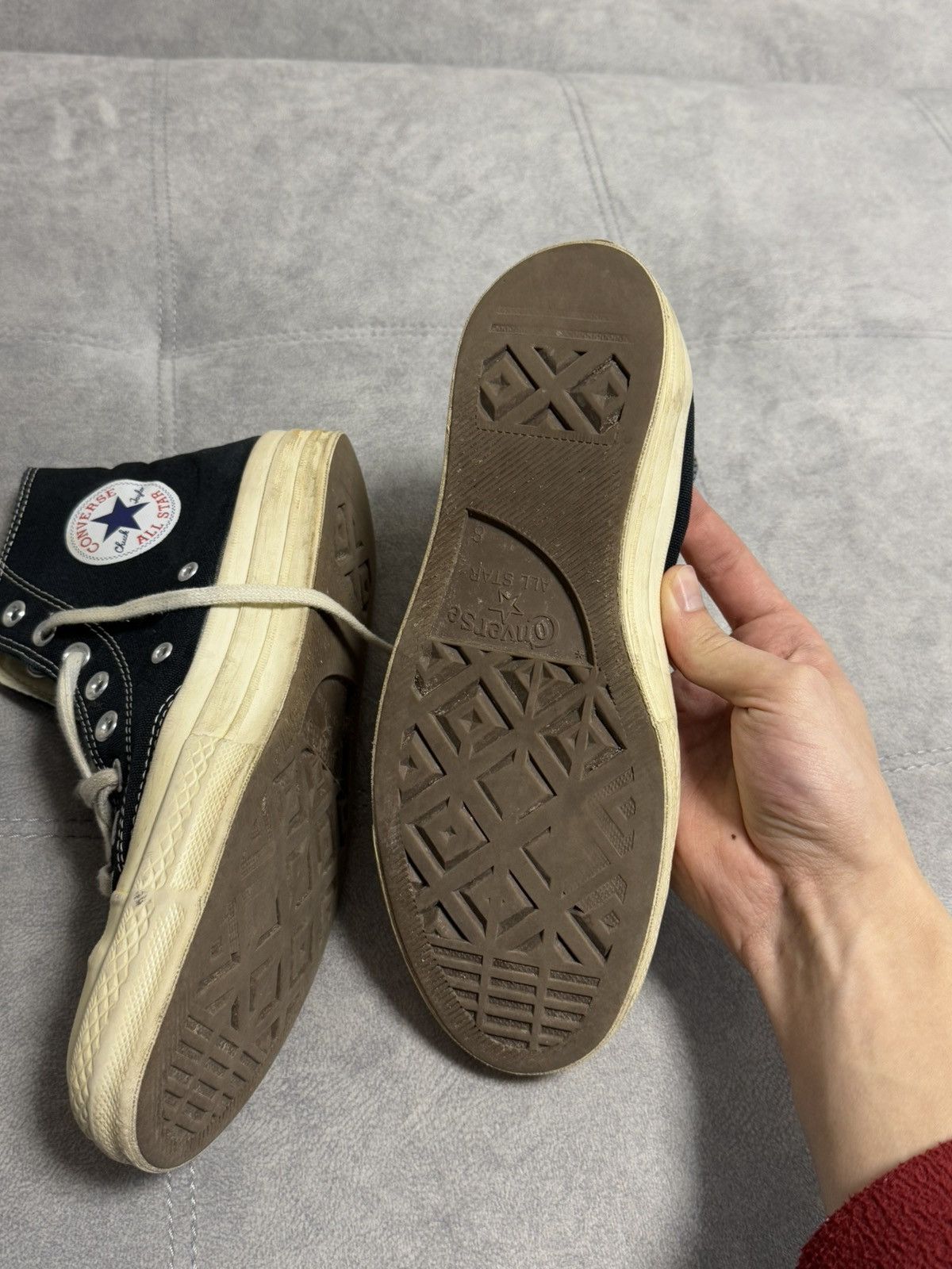 Comme des Garcons × Vintage Vintage Come des garçon Play converse distressed Y2K shoes Size US 8.5 / EU 41-42 - 9 Thumbnail