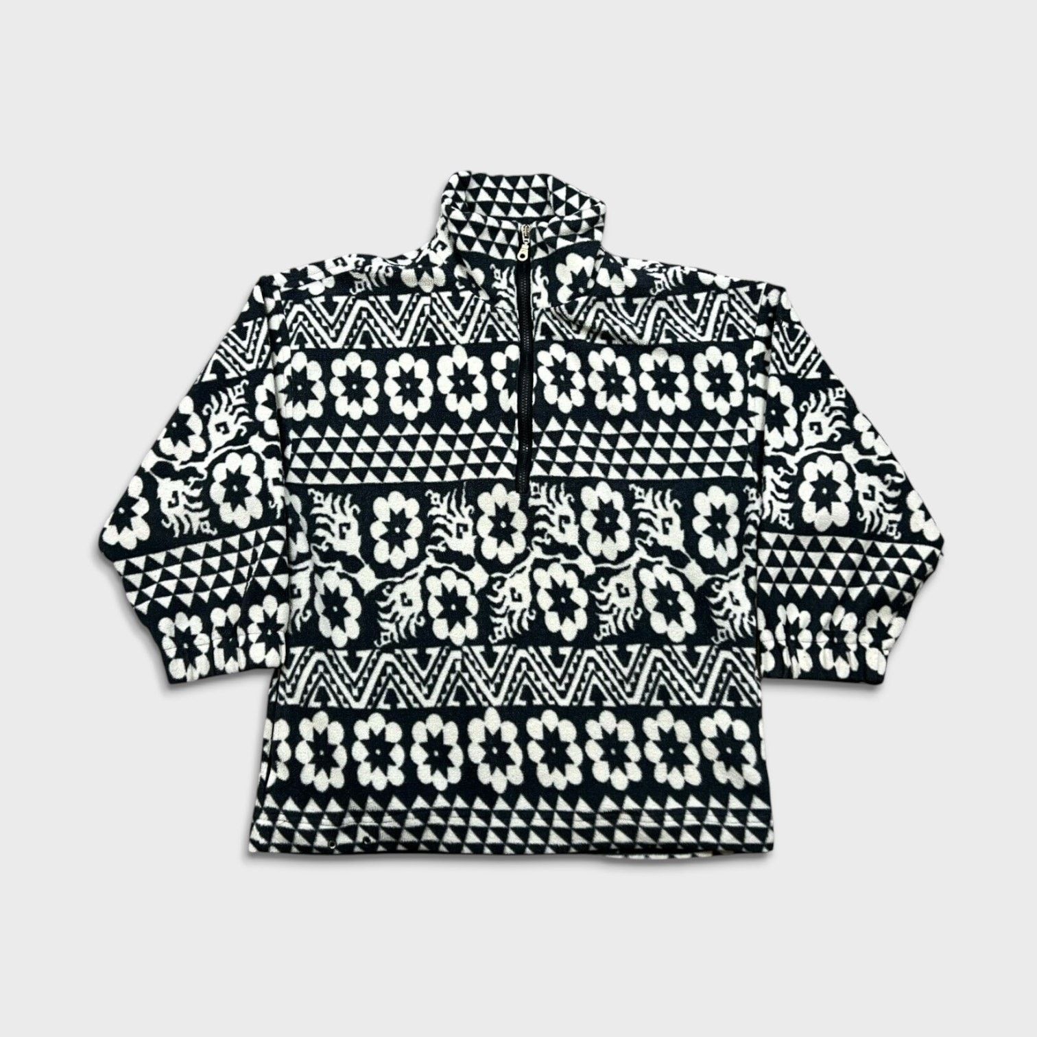 Vintage Vintage Floral Fleece Small Aztec Navajo 1/4 Zip 90s Jacket Size US S / EU 44-46 / 1 - 1 Thumbnail