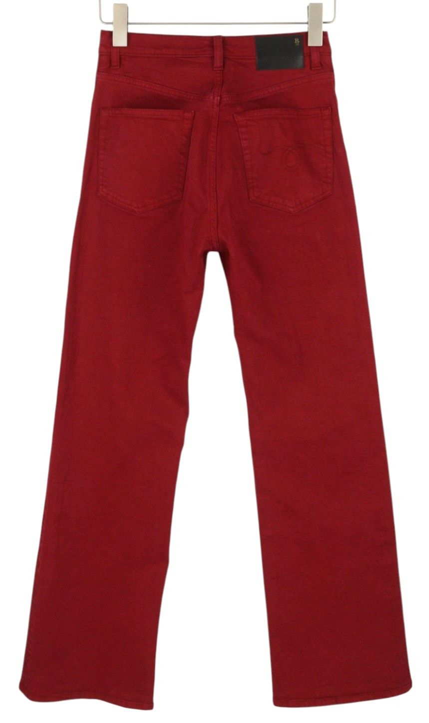 R13 JANE 27 Vivid Red Stretch Slim Straight Fit Pants 85772 Size 27" / US 4 / IT 40 - 4 Thumbnail