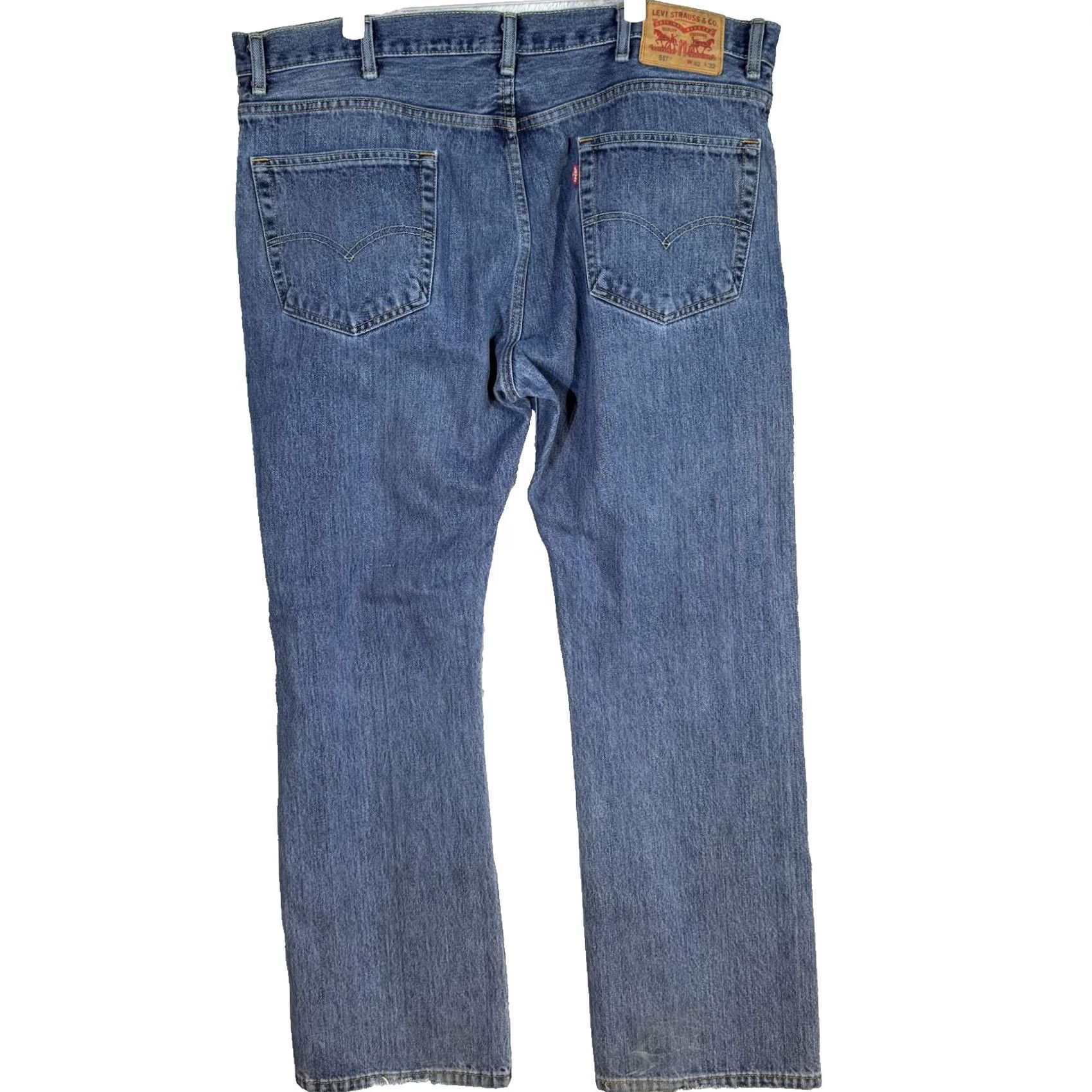 Levi's Levi's 517 Jeans Mens 42x32 Jeans Blue Denim Straight Leg Western Frayed Hem Classic 90s USA Cowboy 5-Pocket Regular Mens Size US 42 / EU 58 - 2 Thumbnail