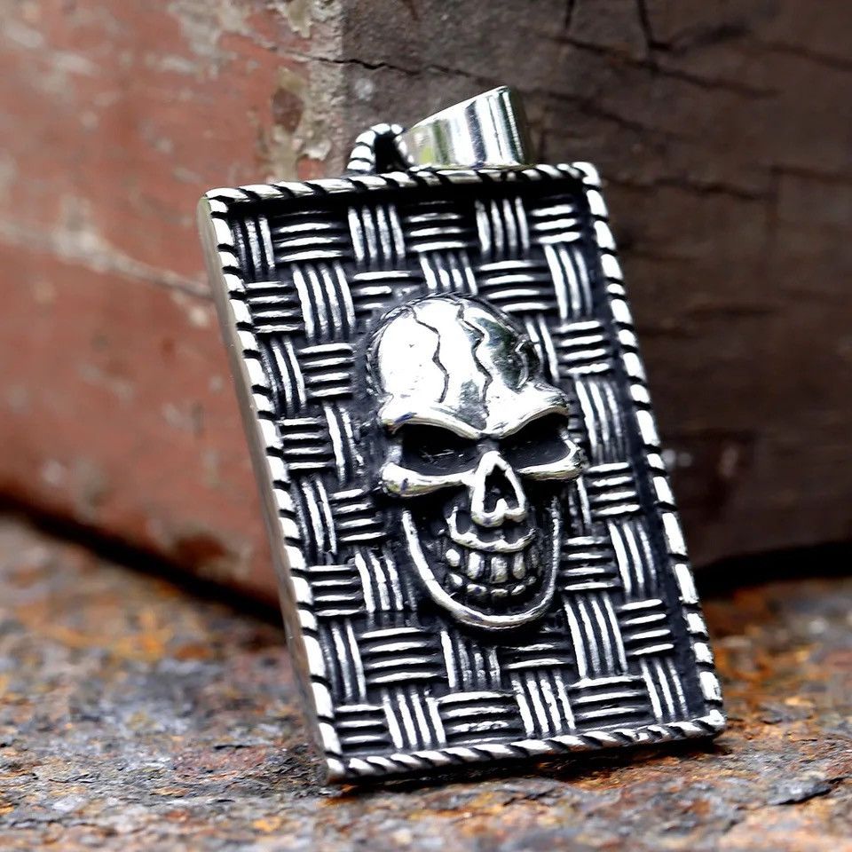Jewelry Gothic Death Skull head Pendant Necklace Size ONE SIZE - 3 Thumbnail