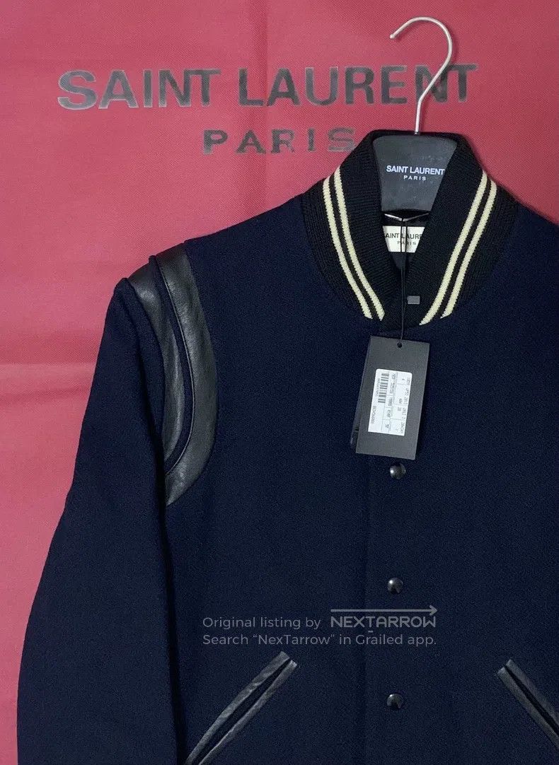 Saint Laurent Paris Saint Laurent Paris First-year deep blue wool and leather Size US M / EU 48-50 / 2 - 9 Thumbnail