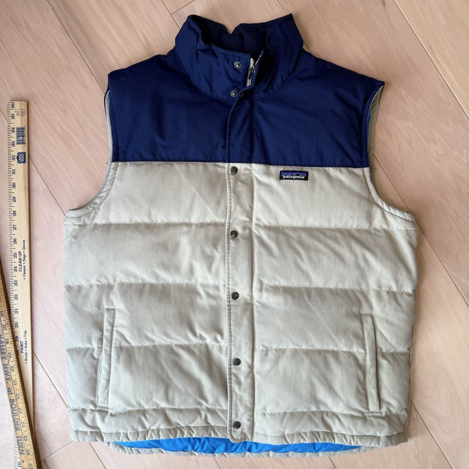 Patagonia Patagonia Bivy Down Vest XL Khaki Blue Full Zip Puffer Size US XL / EU 56 / 4 - 3 Thumbnail
