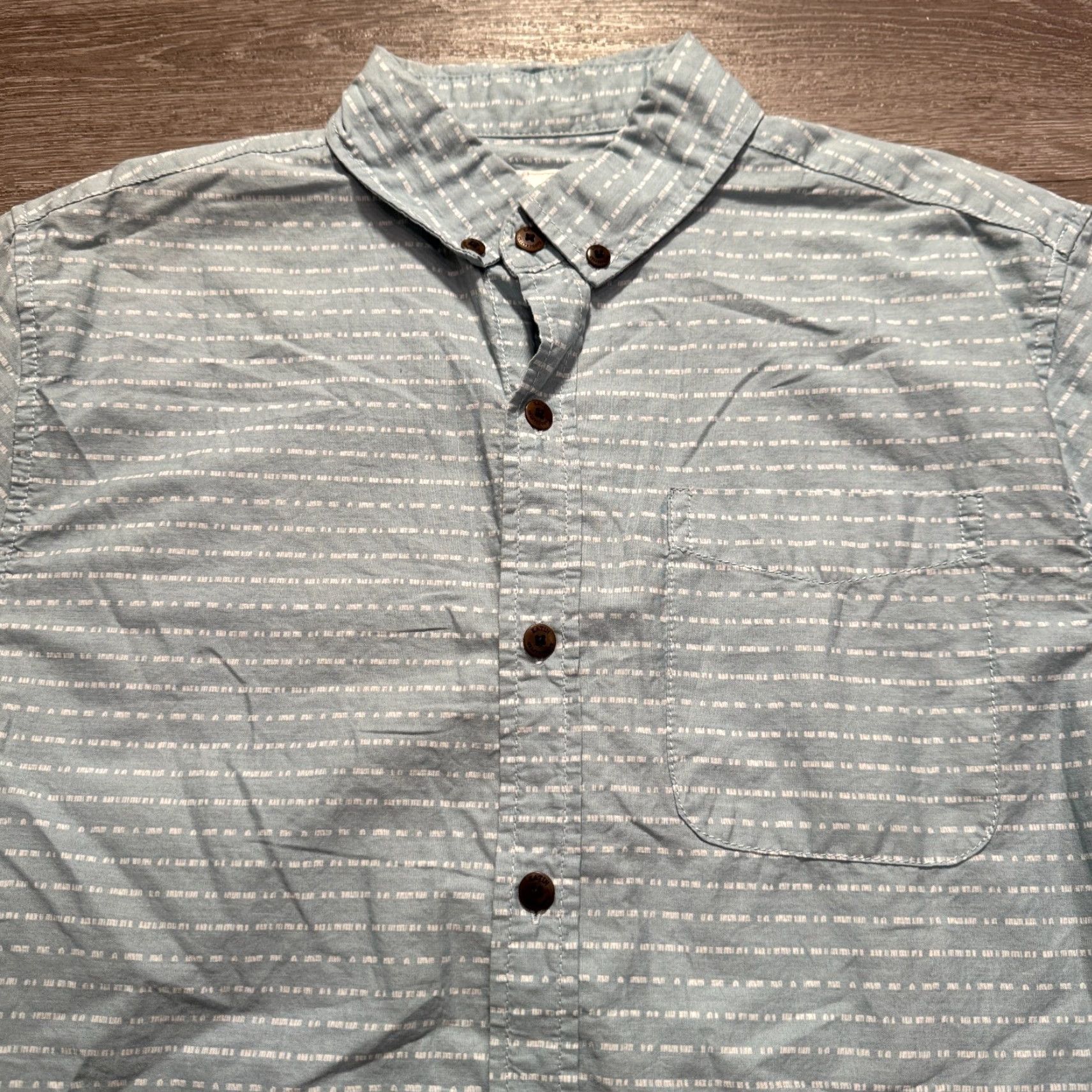 Katin Katin Shirt Mens M Blue Cotton Short Sleeve Button-Up Surf Pocket Casual Size US M / EU 48-50 / 2 - 2 Thumbnail
